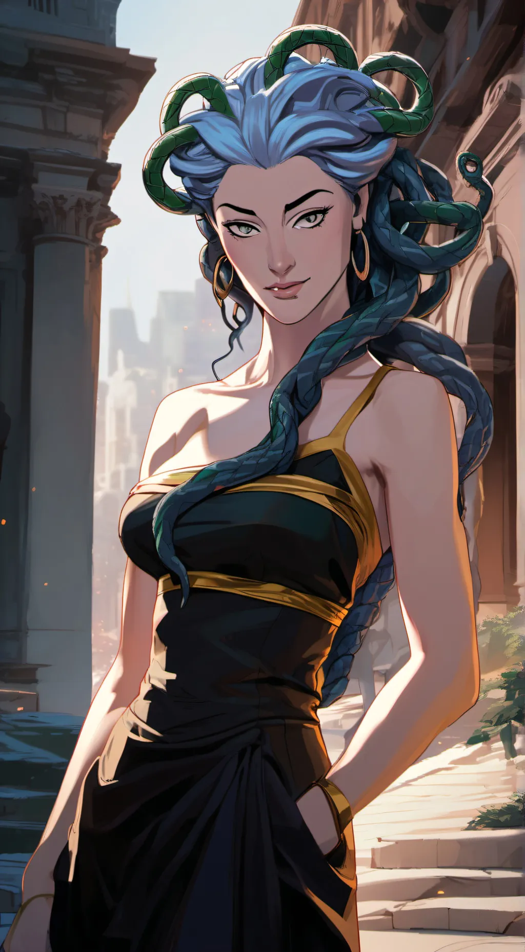 ai character: Medusa background
