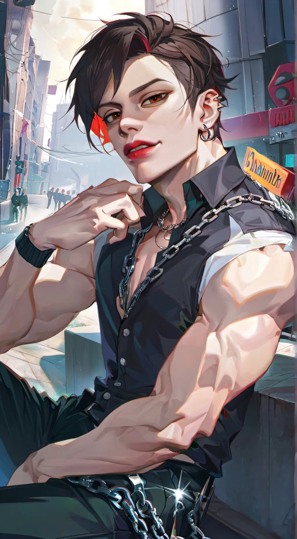 ai character: Roman Vermelho background