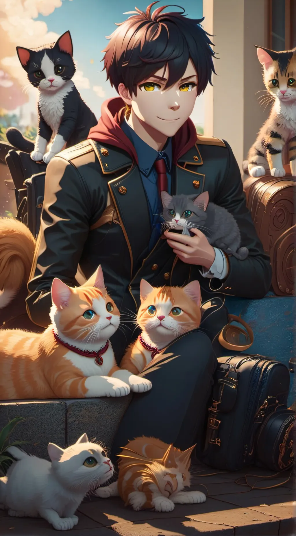 ai character: SUS CATS background