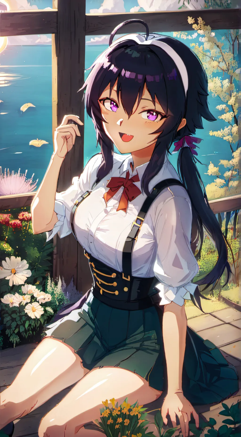 ai character: Violet background