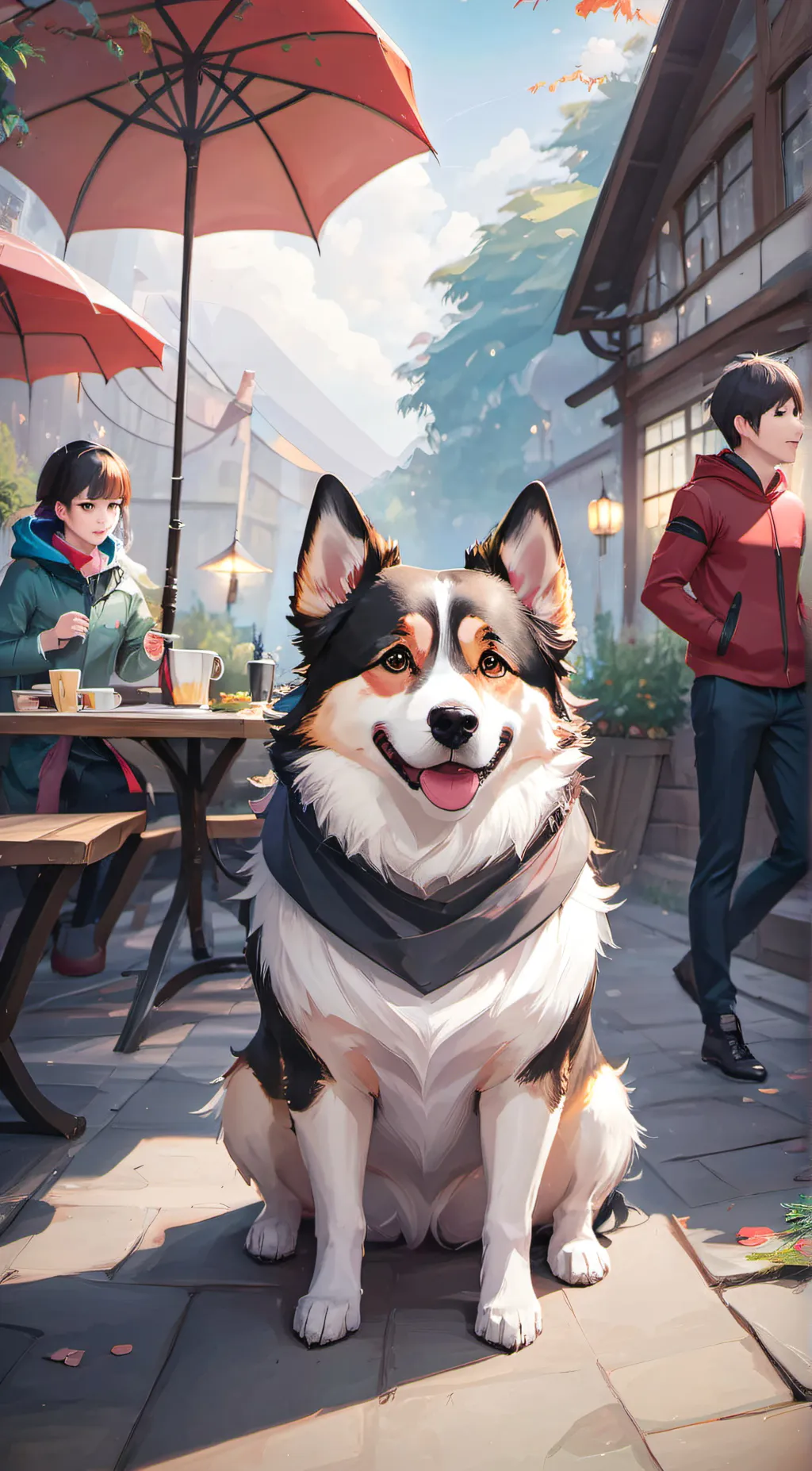 ai character: what the dog doing background