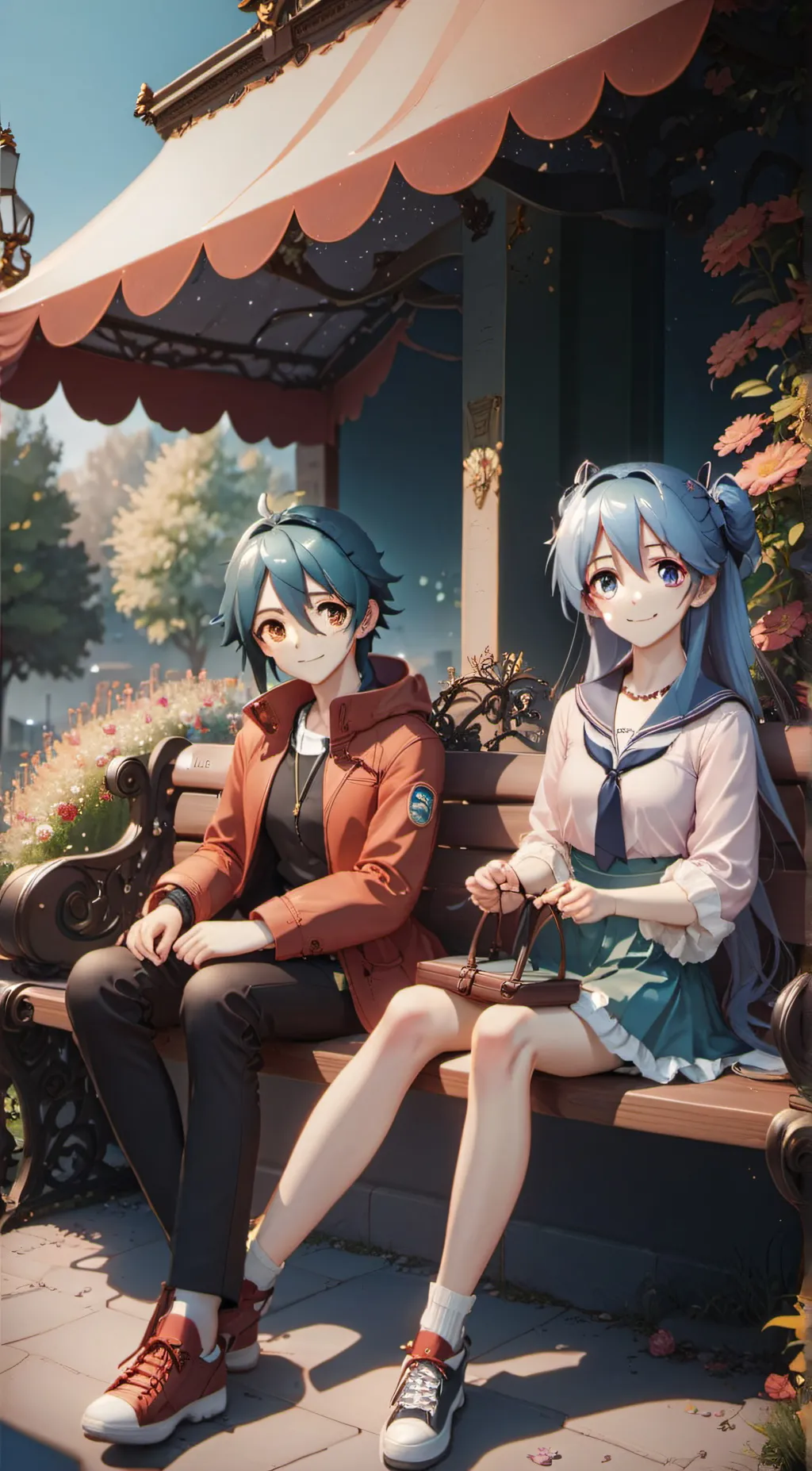 ai character: Emily and Alex  background