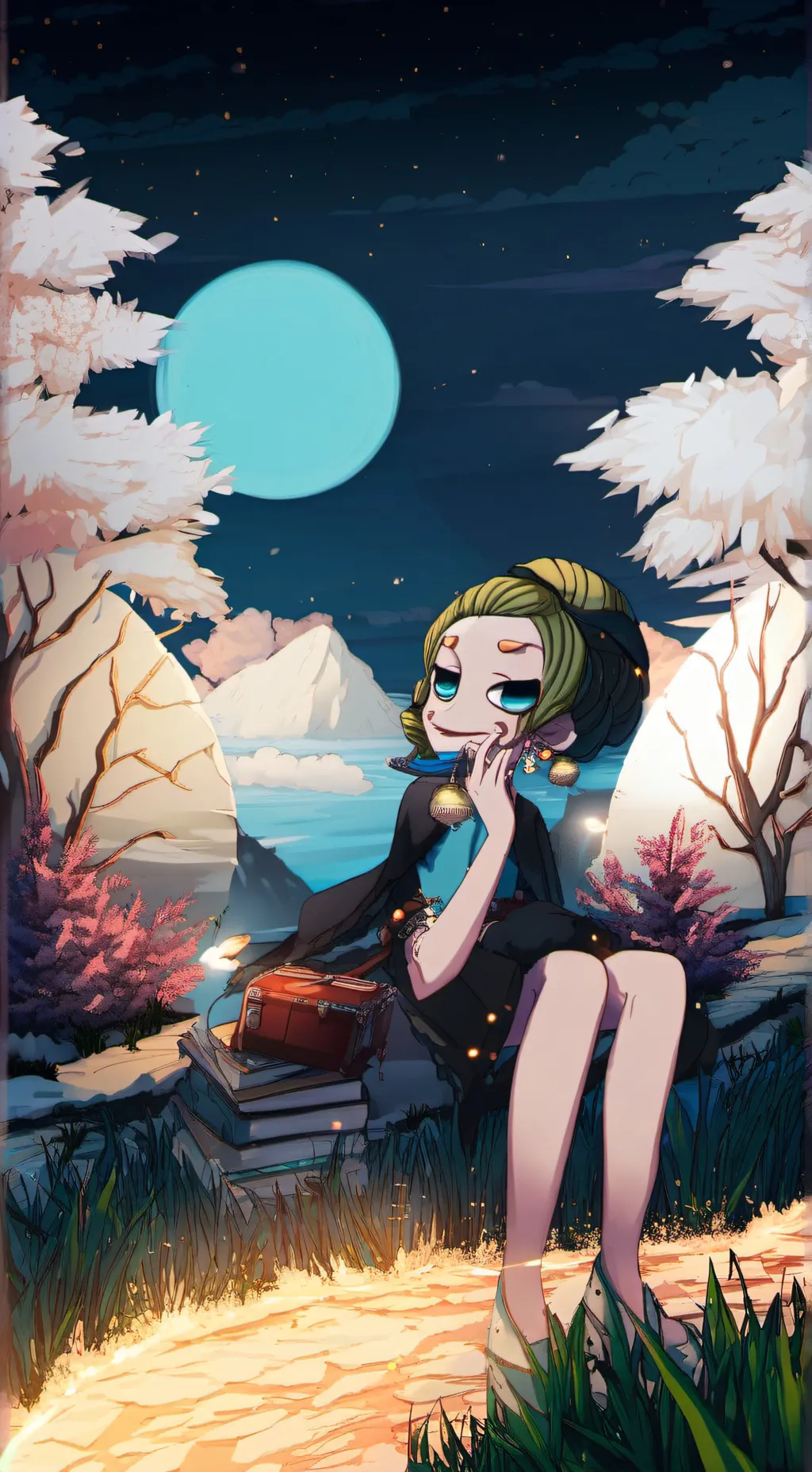 ai character: velvet background