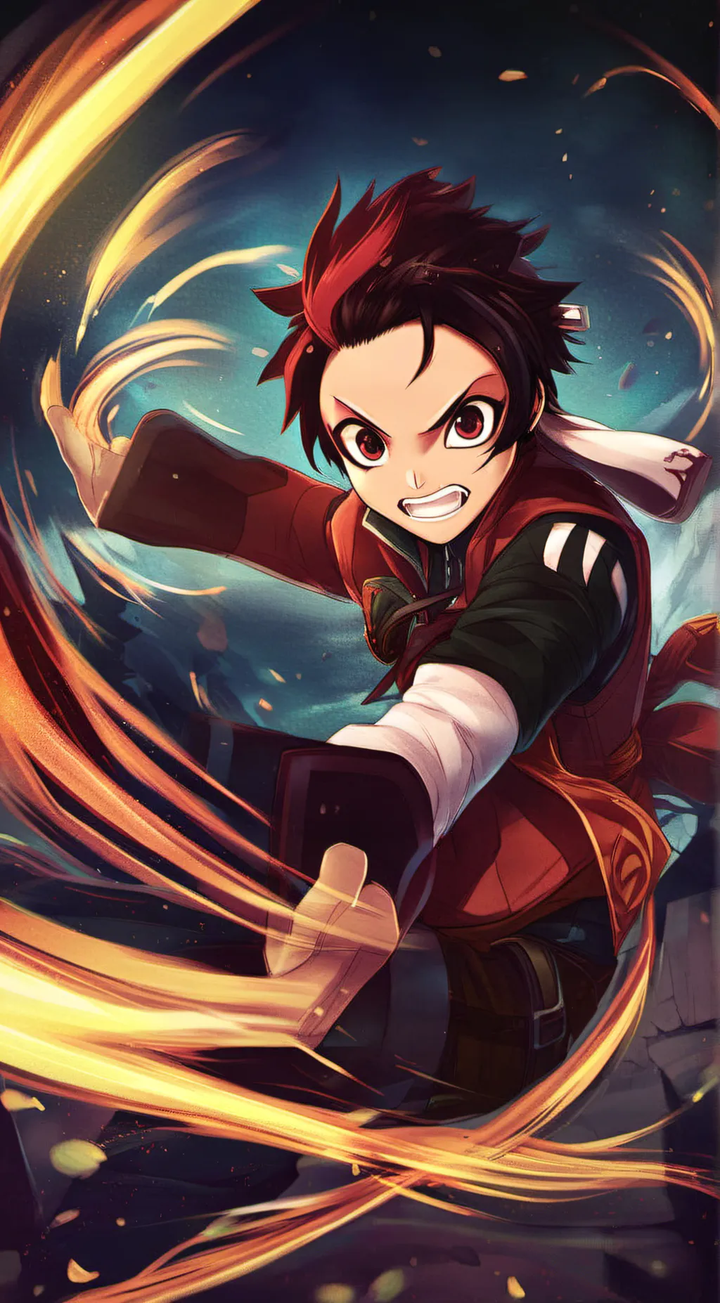 ai character: tanjiro  background