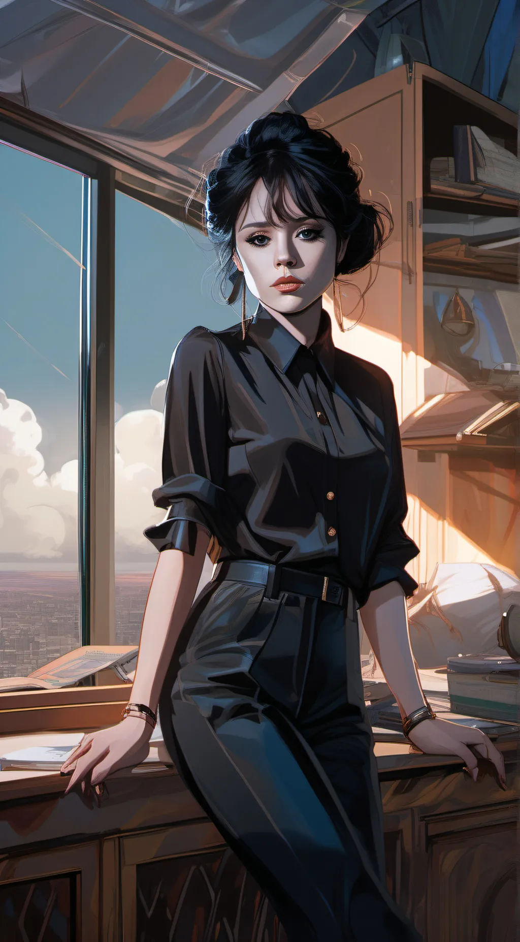 ai character: Wednesday Adams background