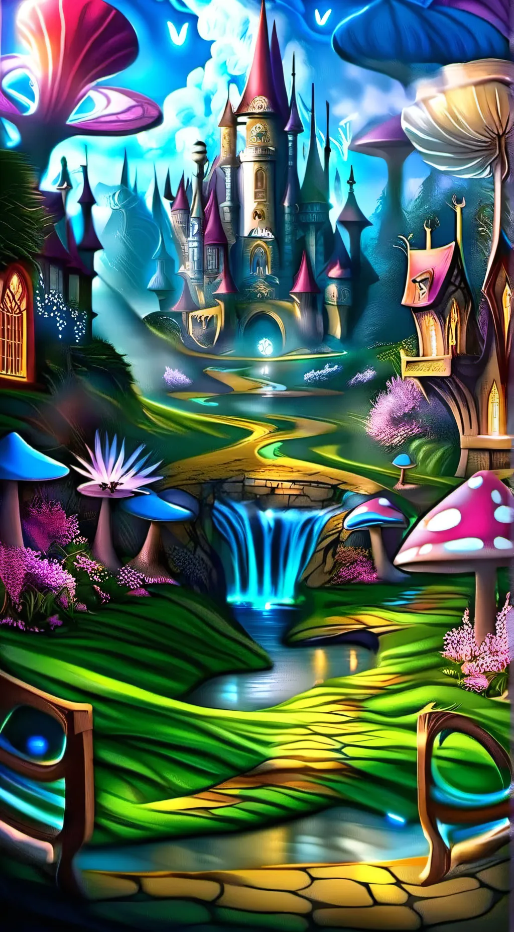 ai character: wonderland background