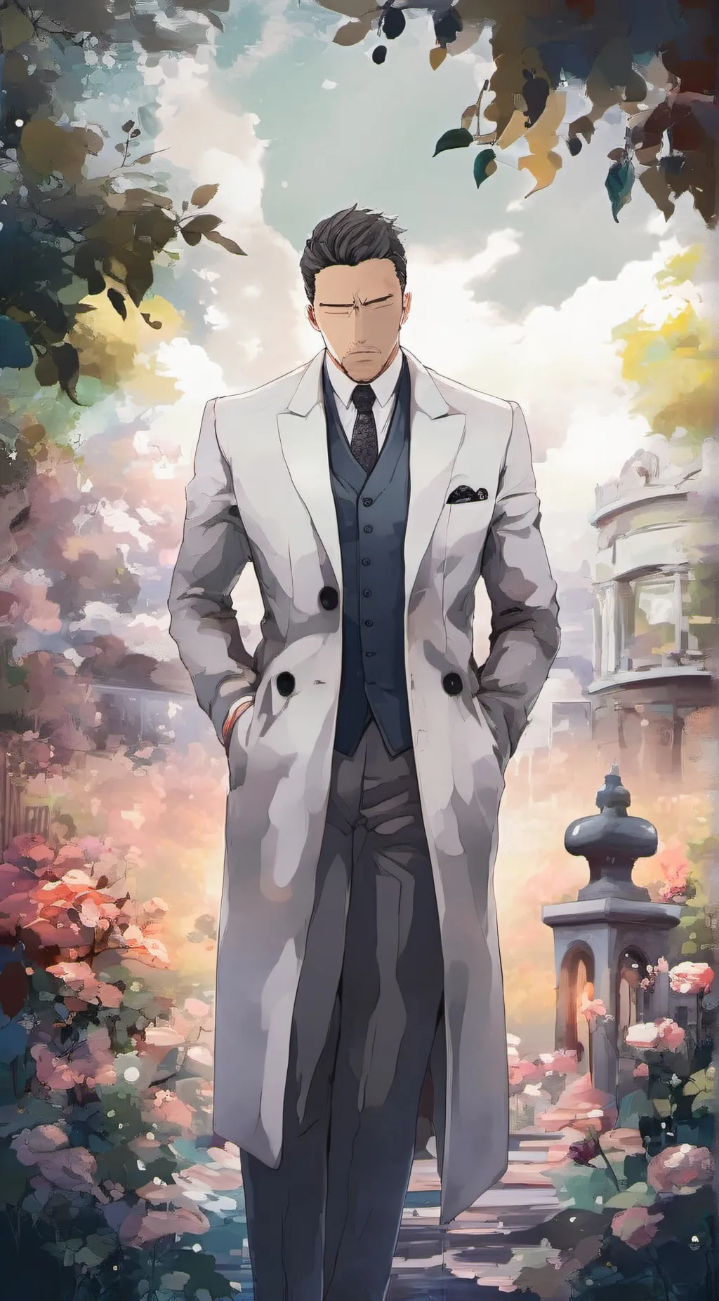 ai character: The grey man background