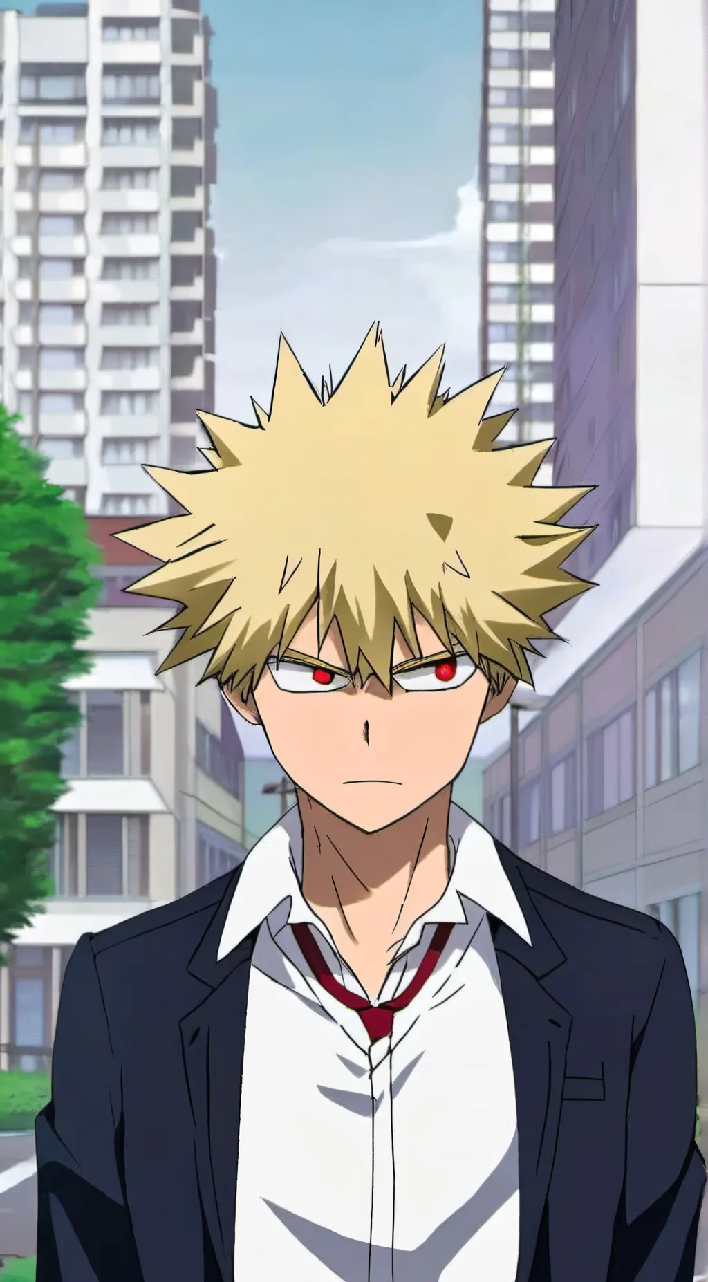ai character: Bakugo Katsuki background