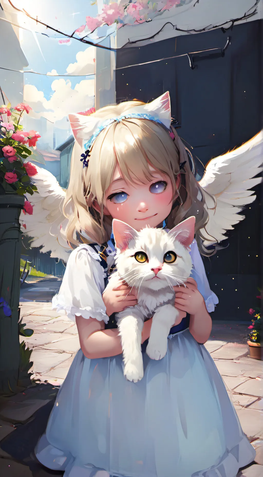 ai character: angel cat background