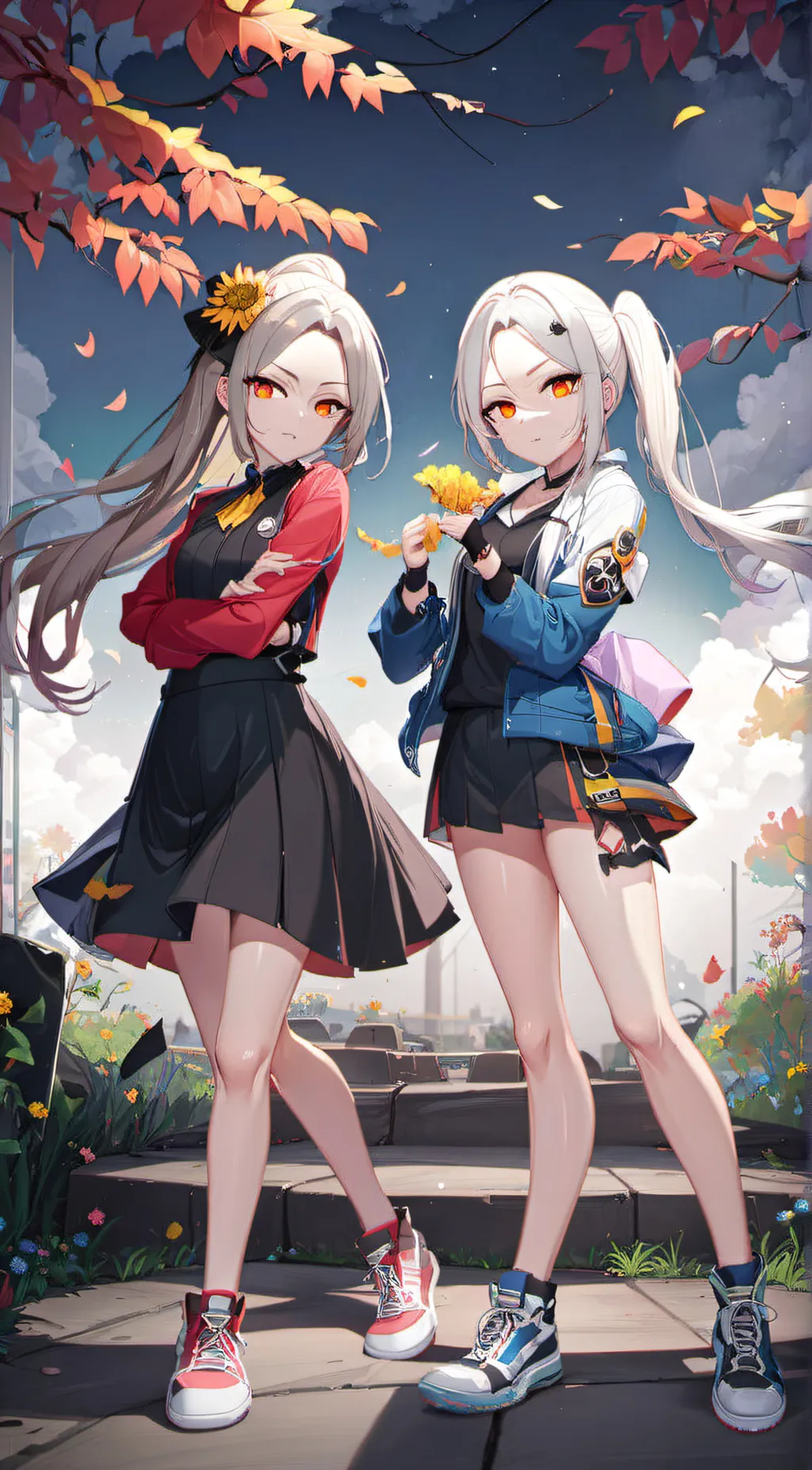 ai character: kat and Kelly  background