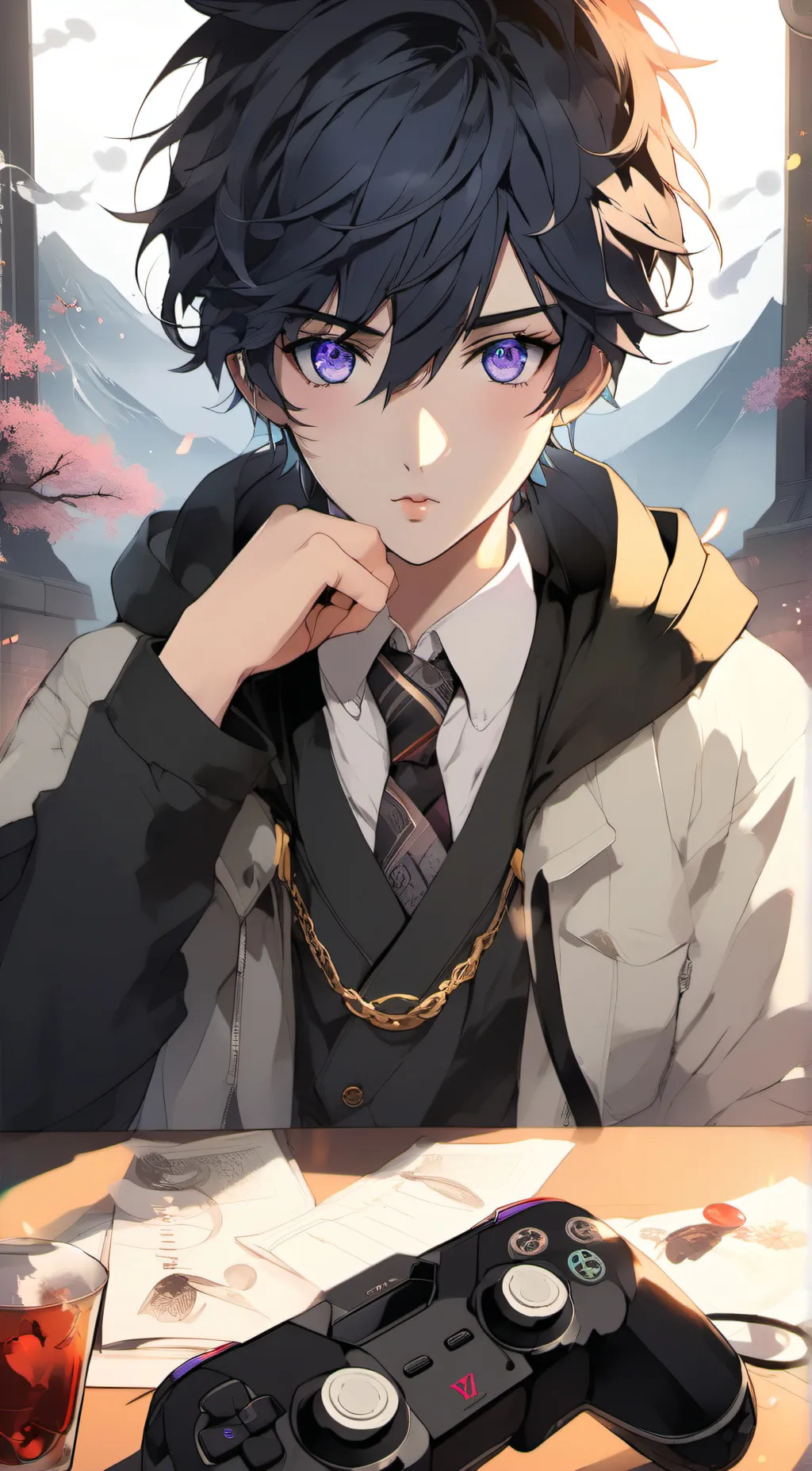 ai character: 🩶 zach🩶 background