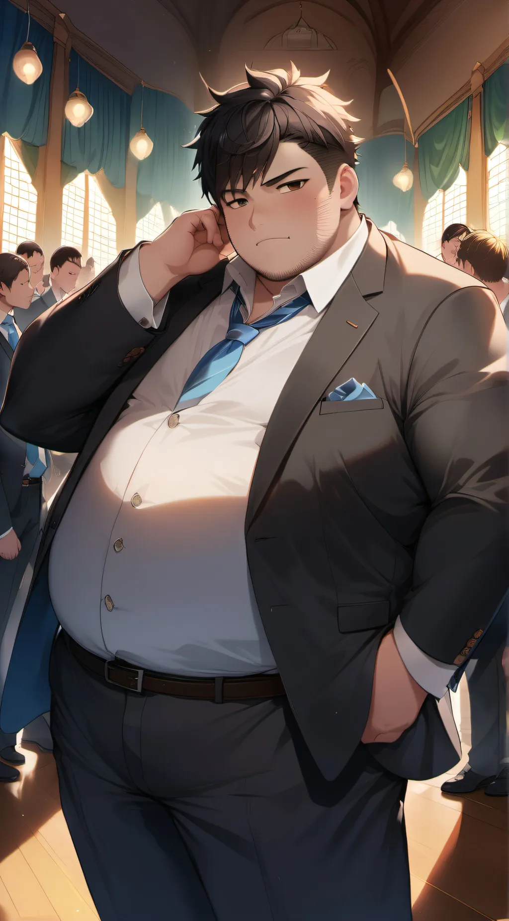 ai character: Hutson huckleberry background