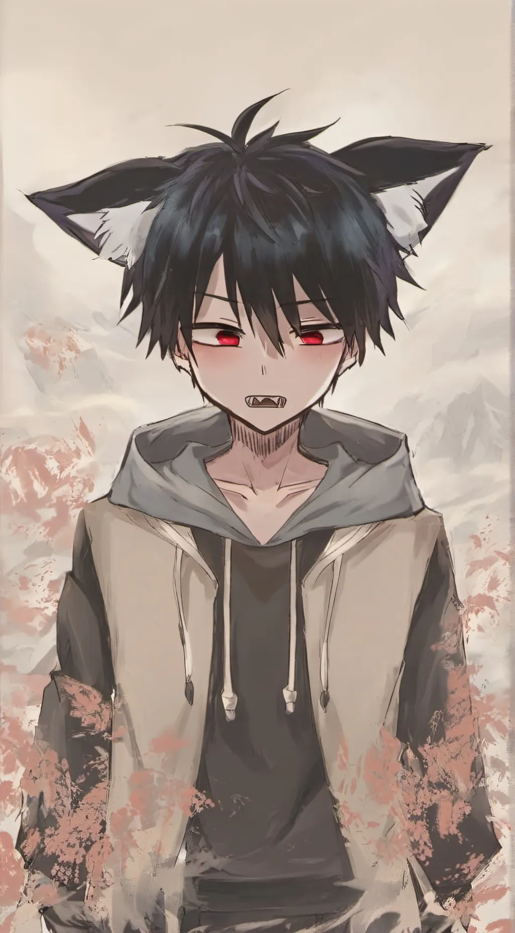 ai character: Cat boy  background