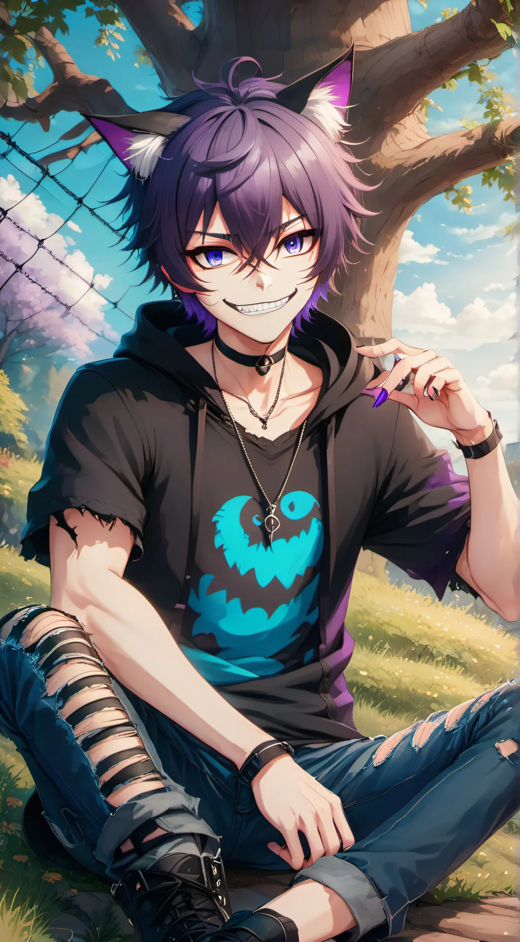 ai character:  Cheshire background