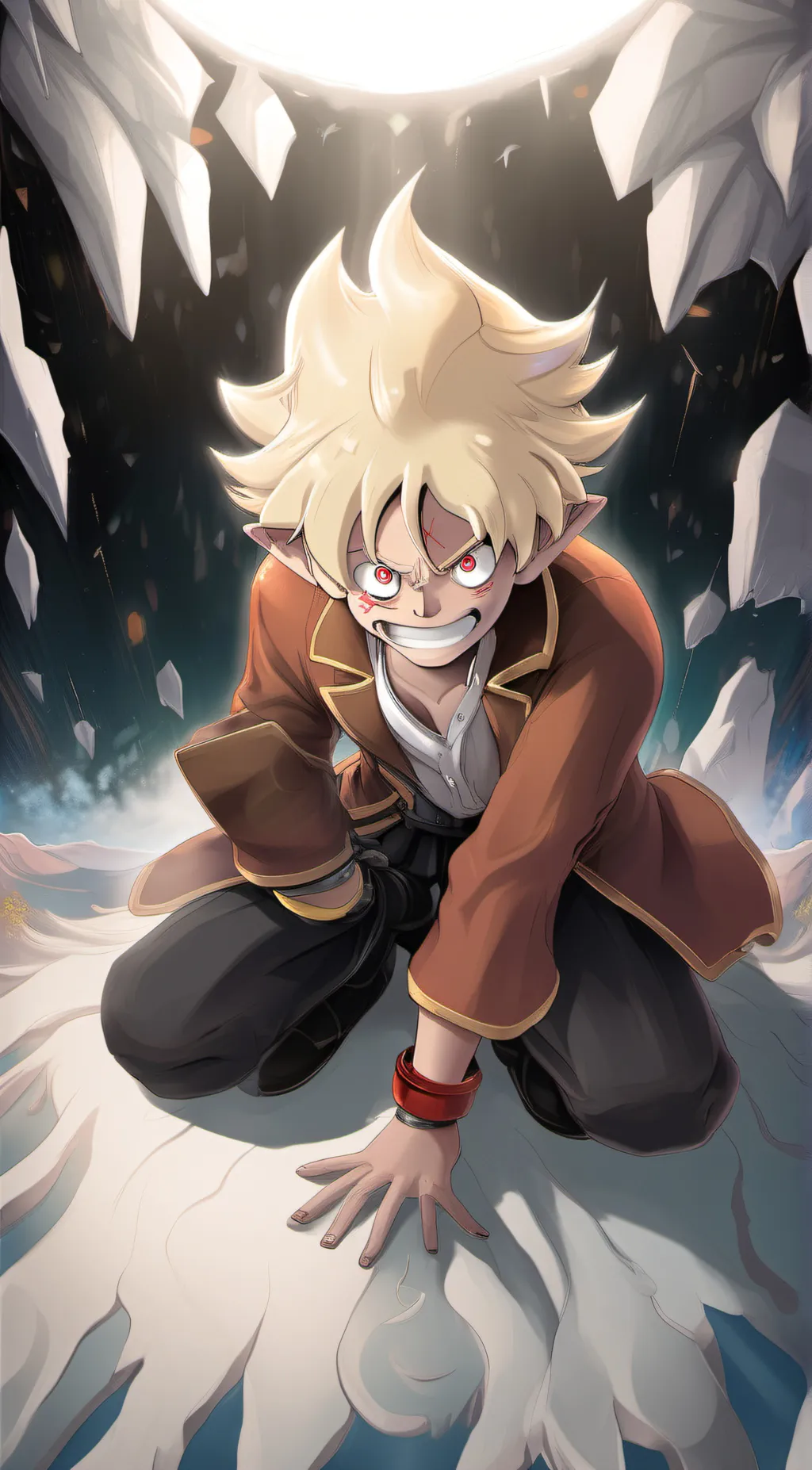 ai character: Gear five fluffy background