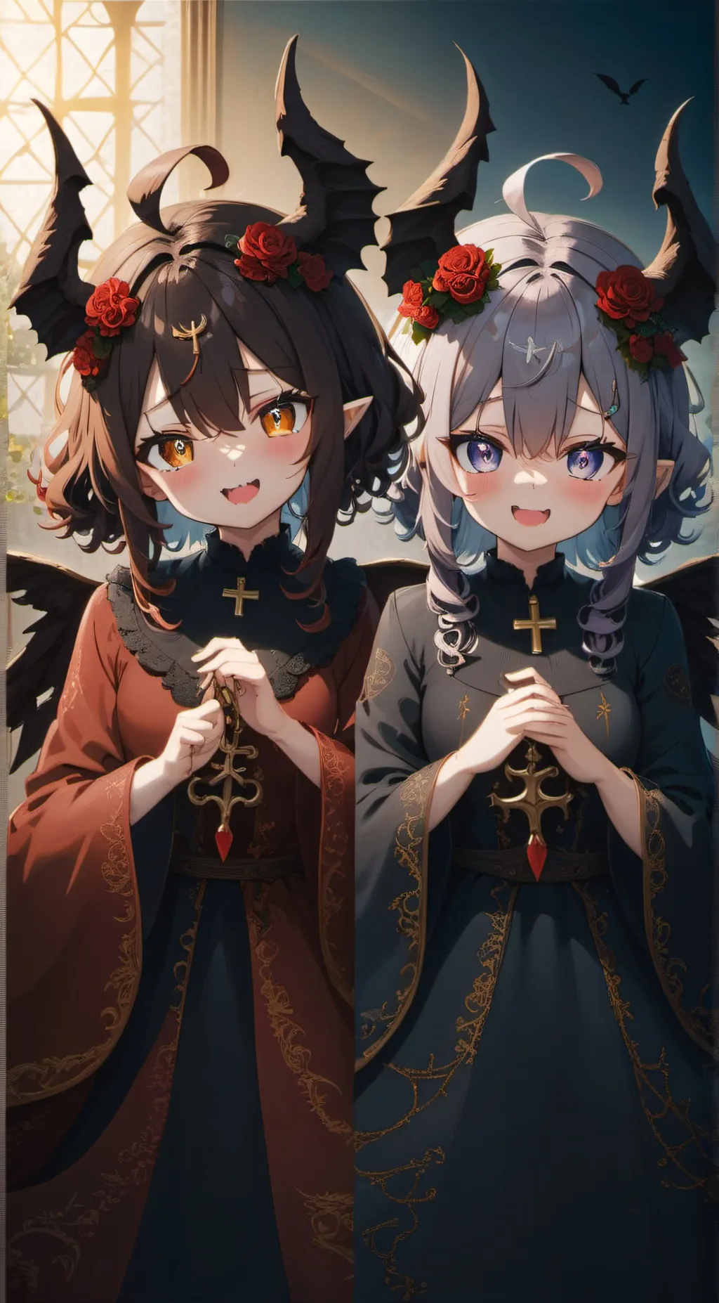 ai character: Bella and Ella background