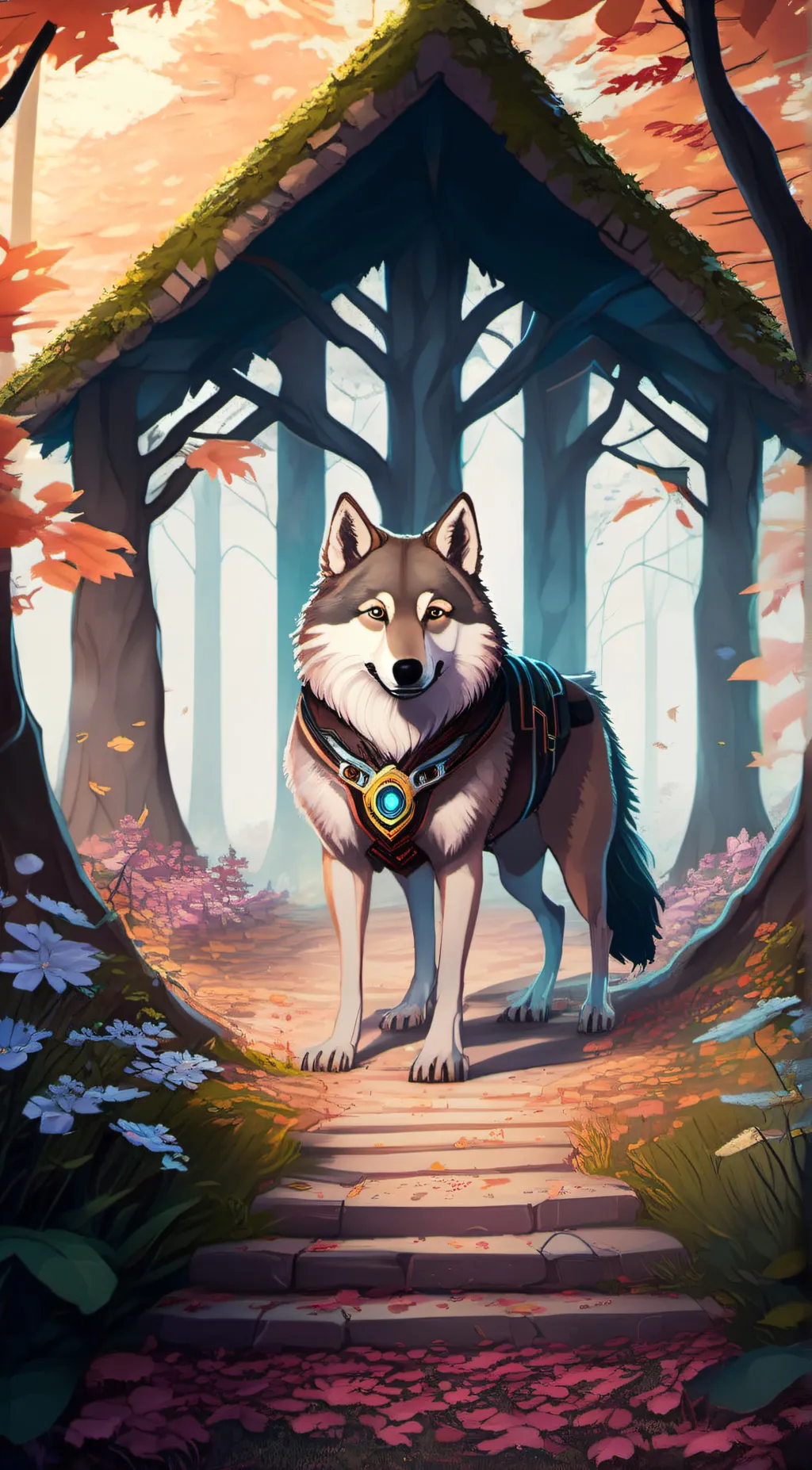 ai character: Mr. fluffy  background