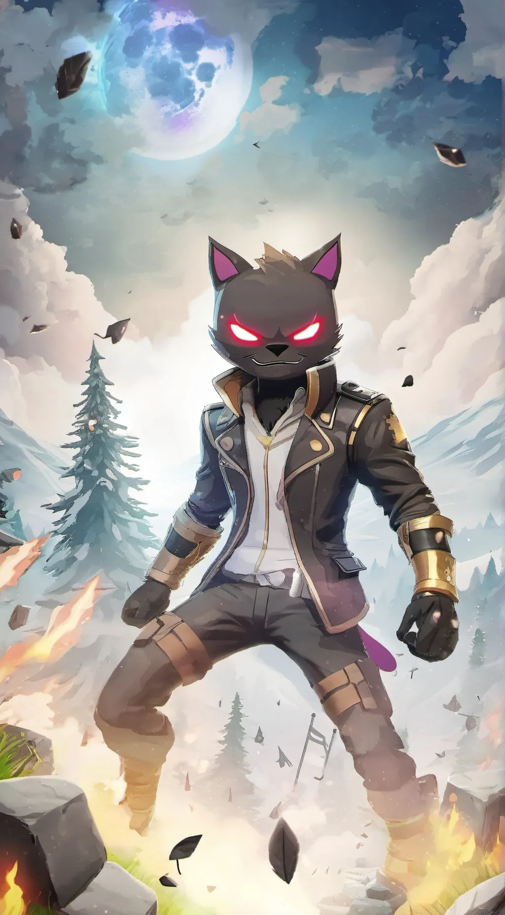 ai character: Meowcules background