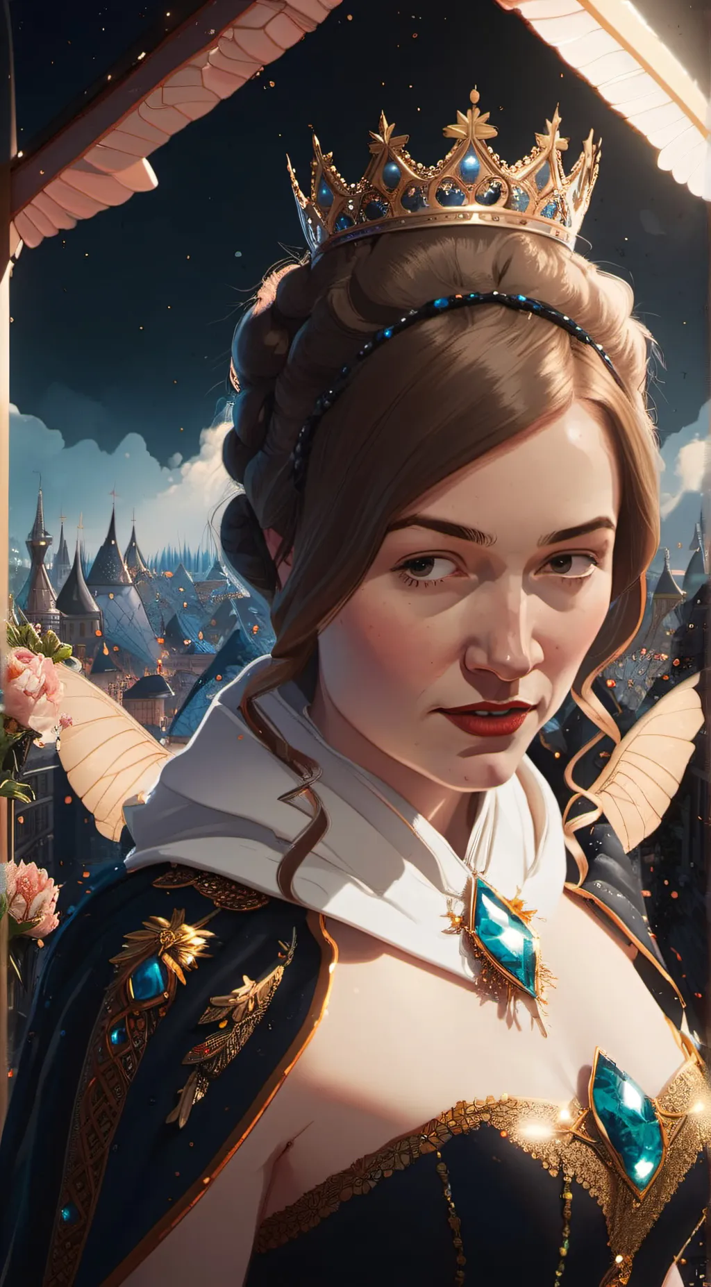 ai character: The queen your mom background