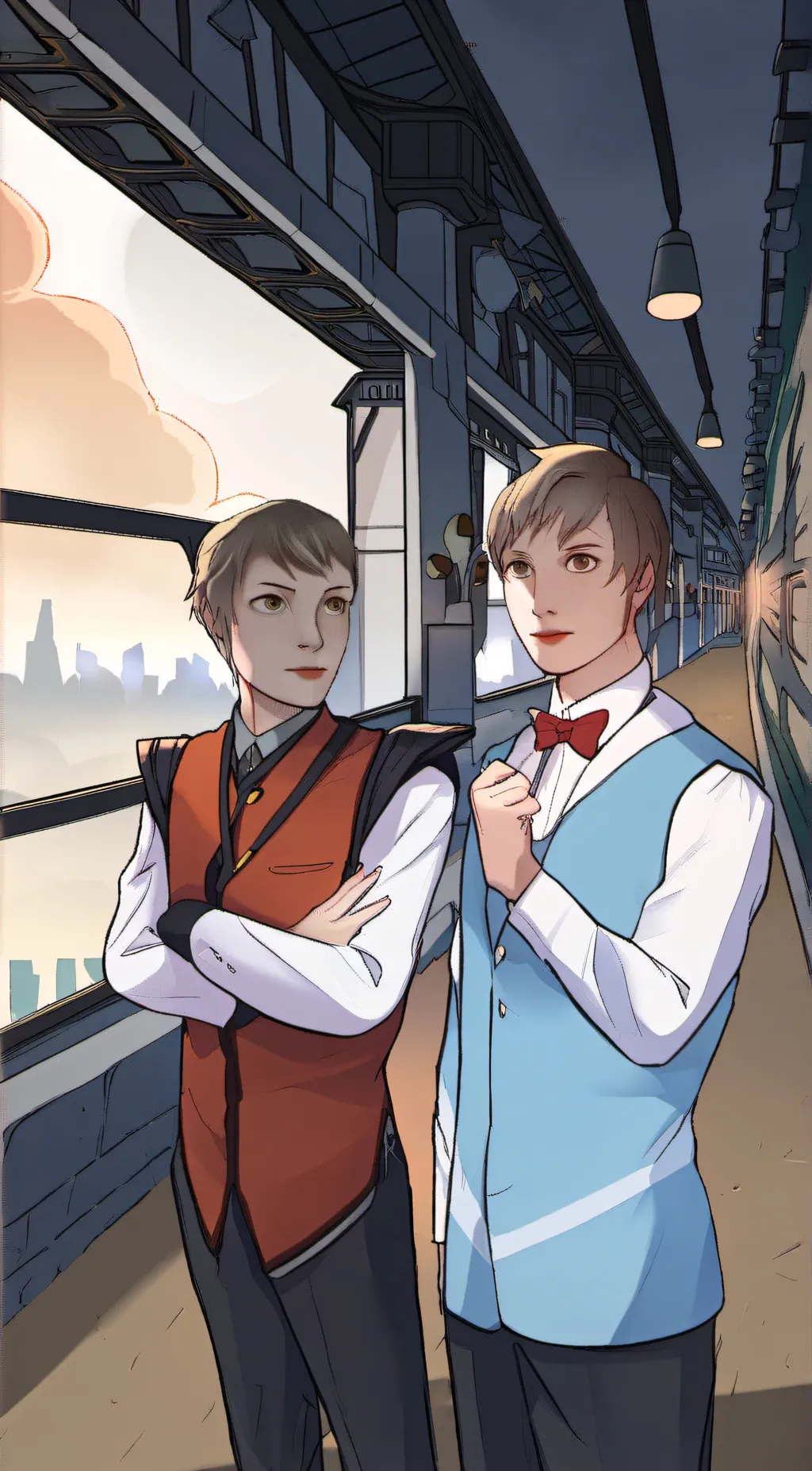 ai character: Noah and Connor  background