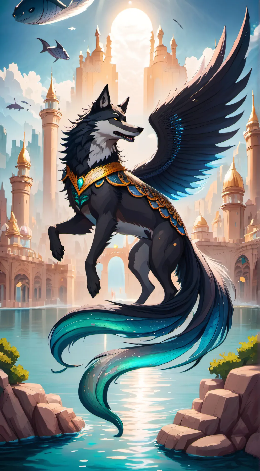 ai character: Maya the merwolf background