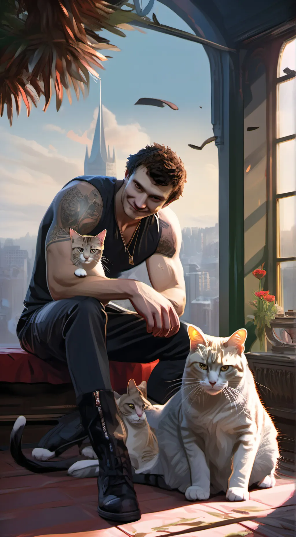 ai character: Andrew King of cat background