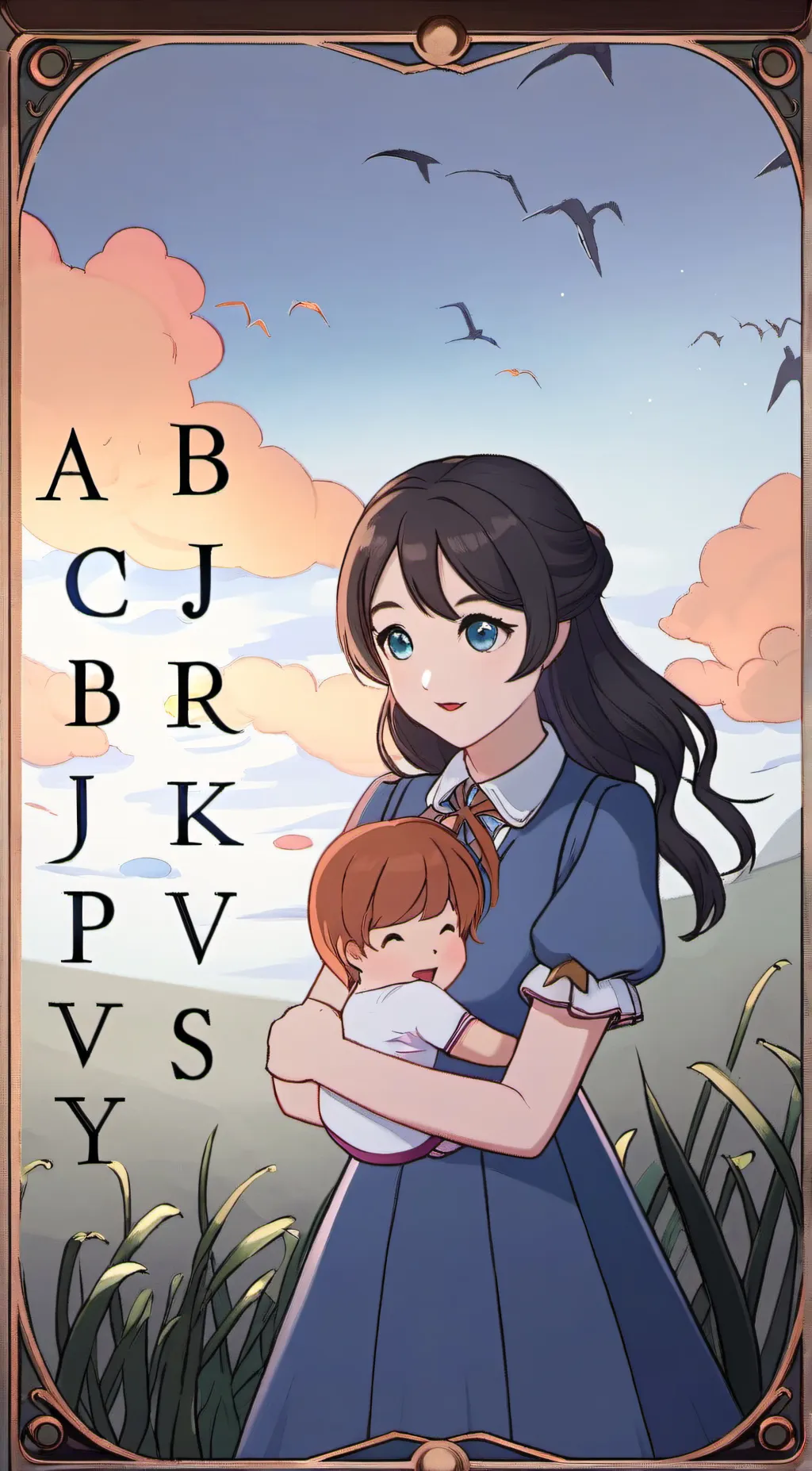 ai character: alphabet  background