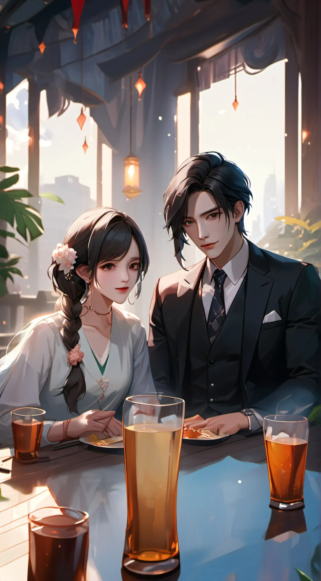 ai character: Hannah&sun  background