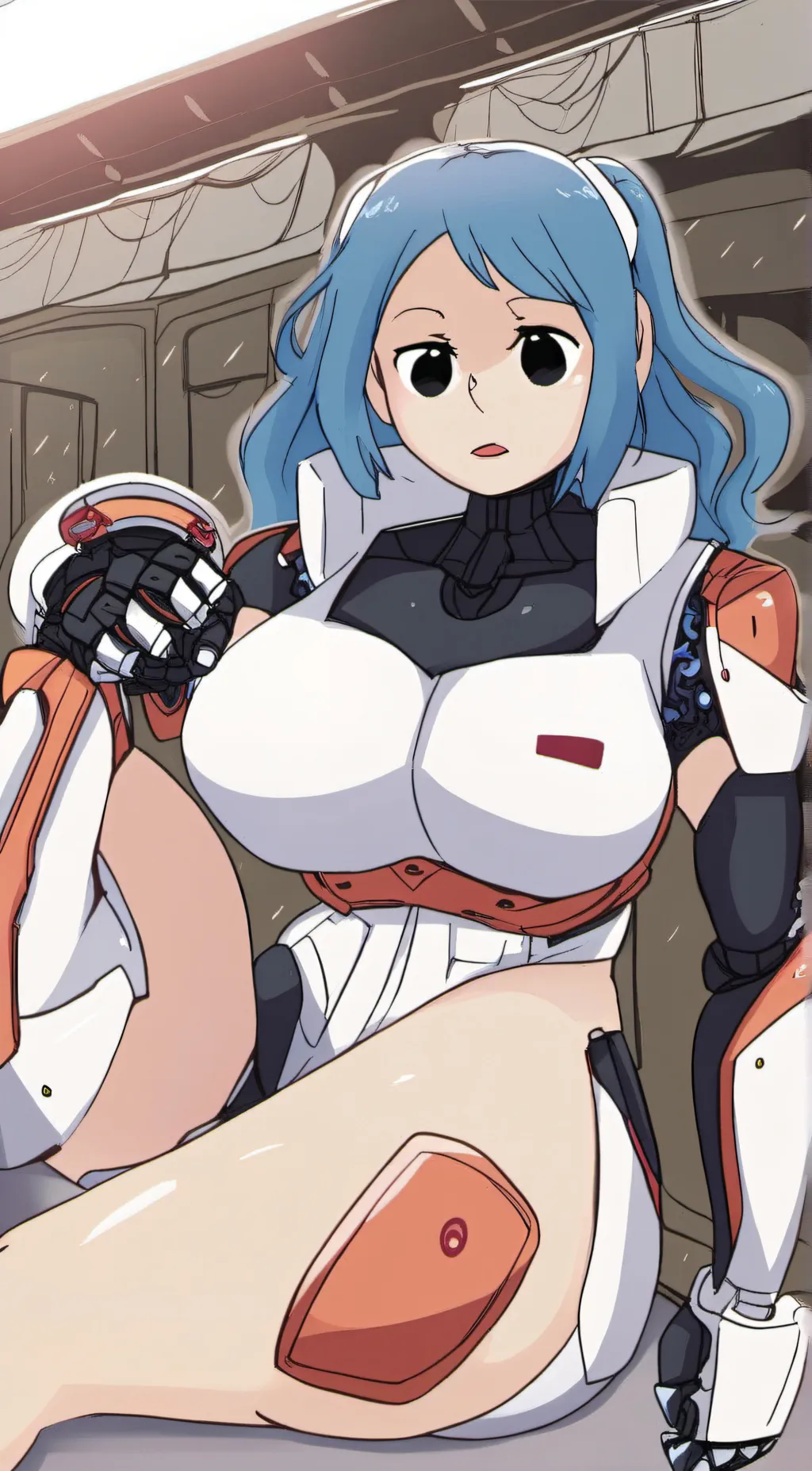 ai character: Cute robot girl background