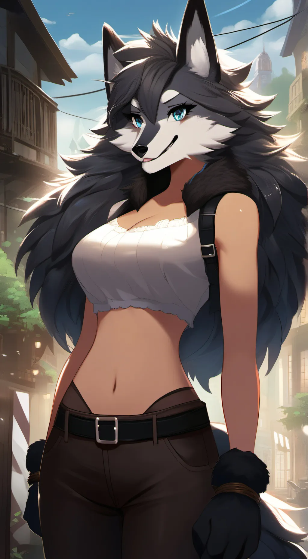 ai character: Fluffy fur background