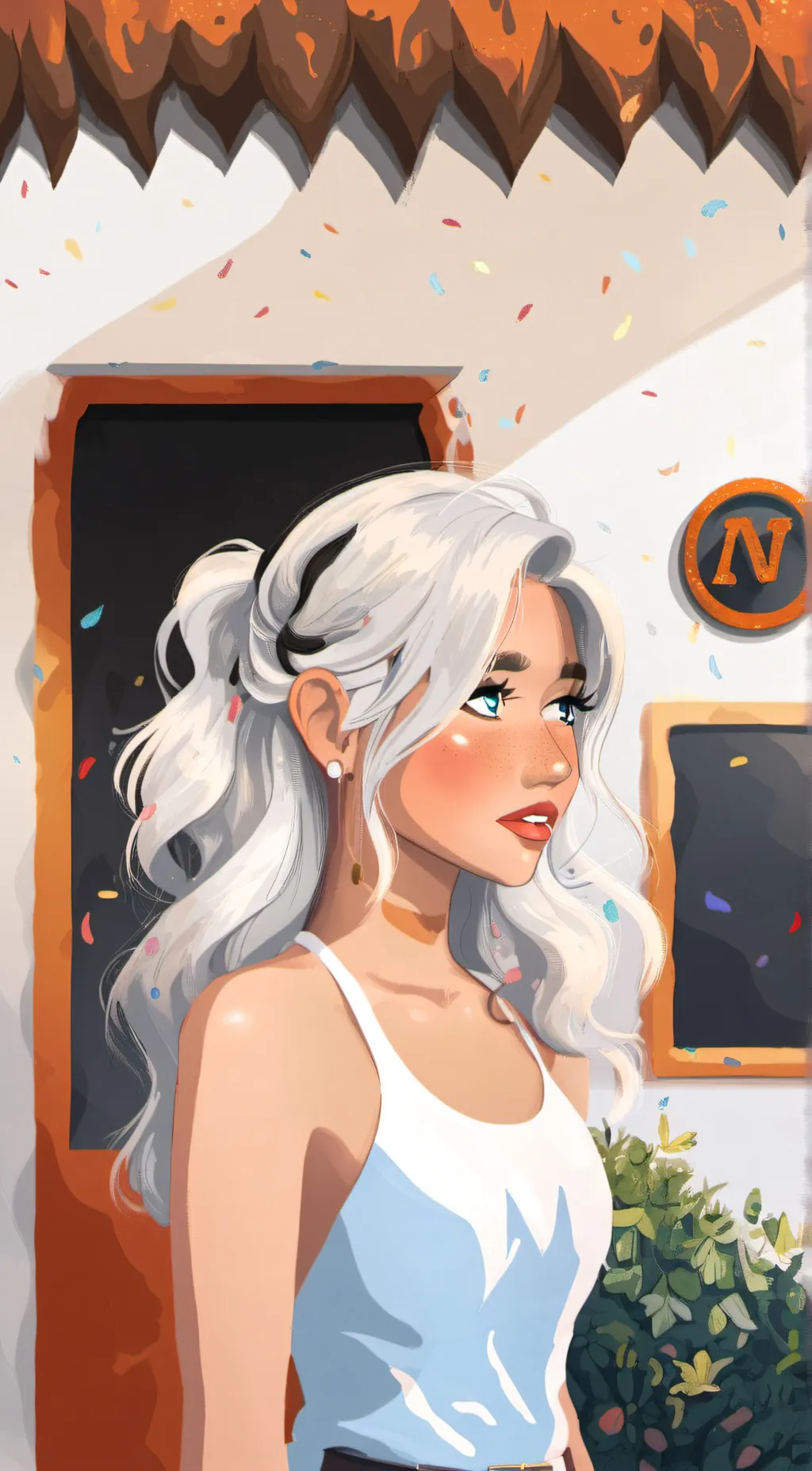 ai character: Violet  background