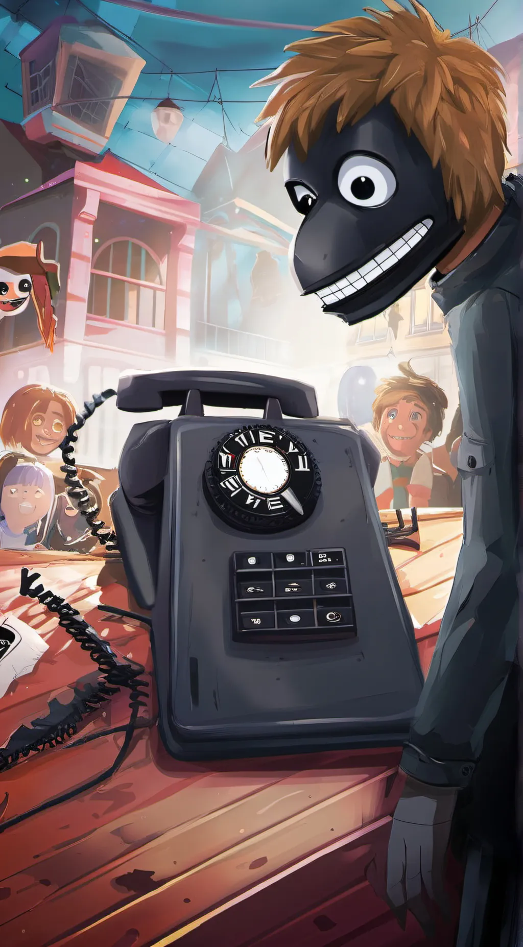 ai character: BlumHouse  background