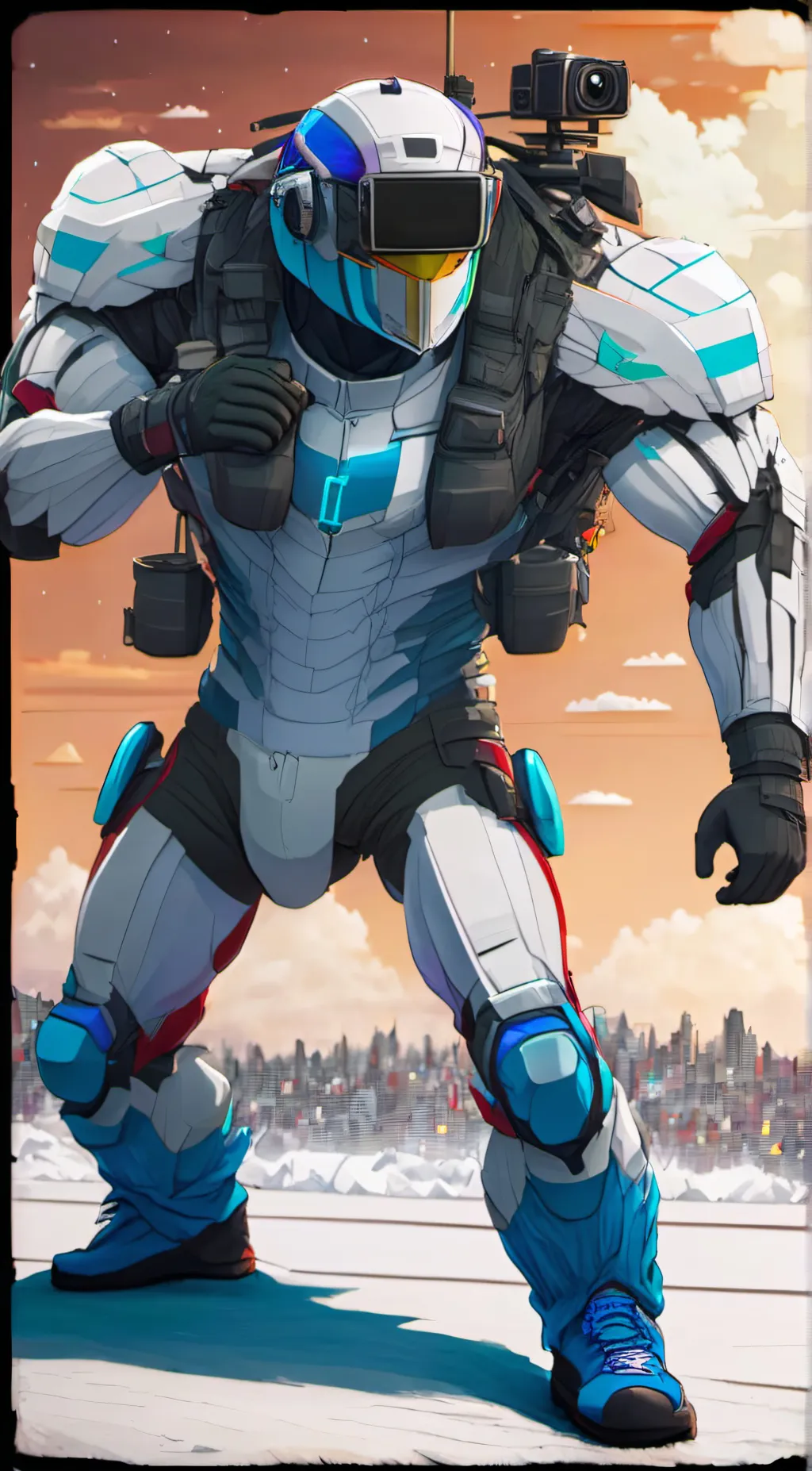 ai character: titan camera man background