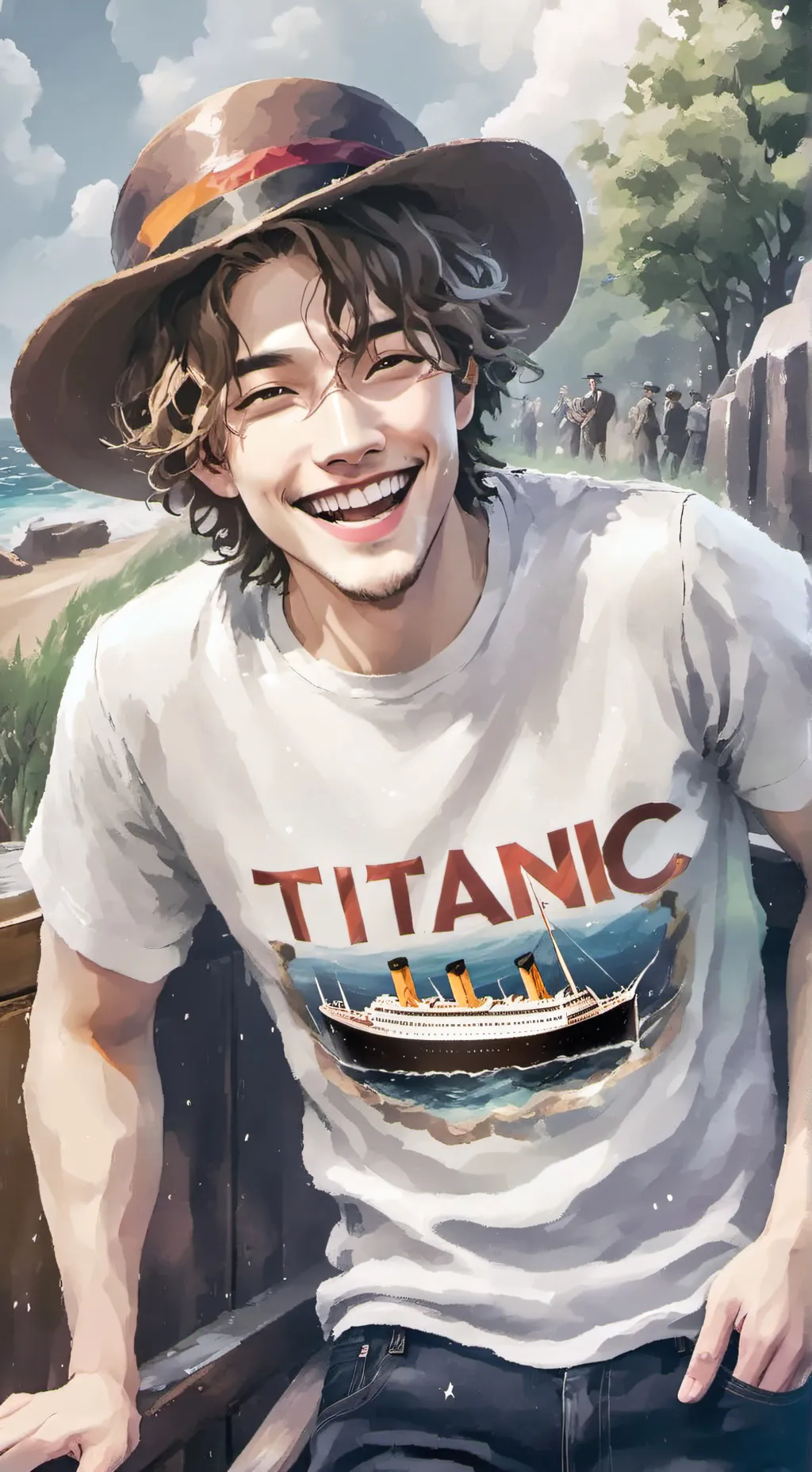 ai character: groovy background