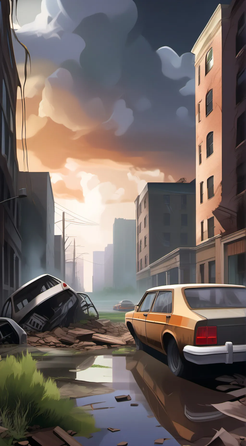 ai character: Apocalyptic world background