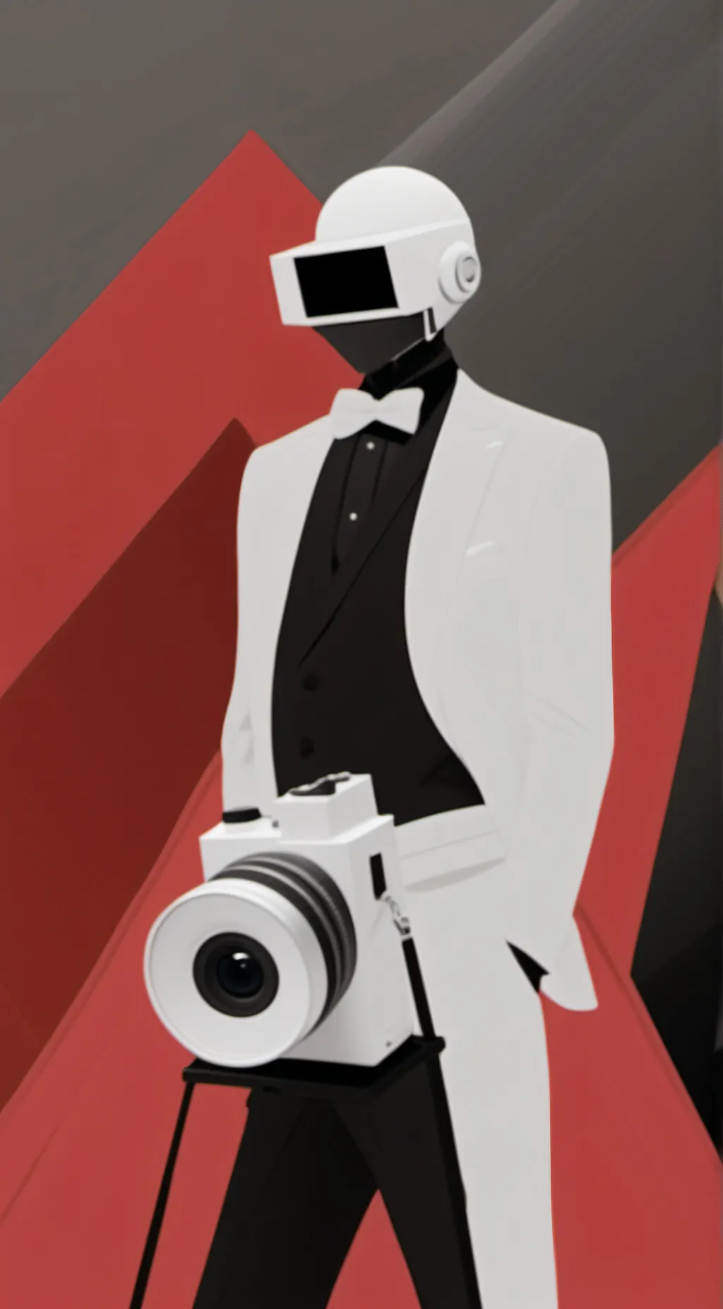 ai character: elliet camera man  background