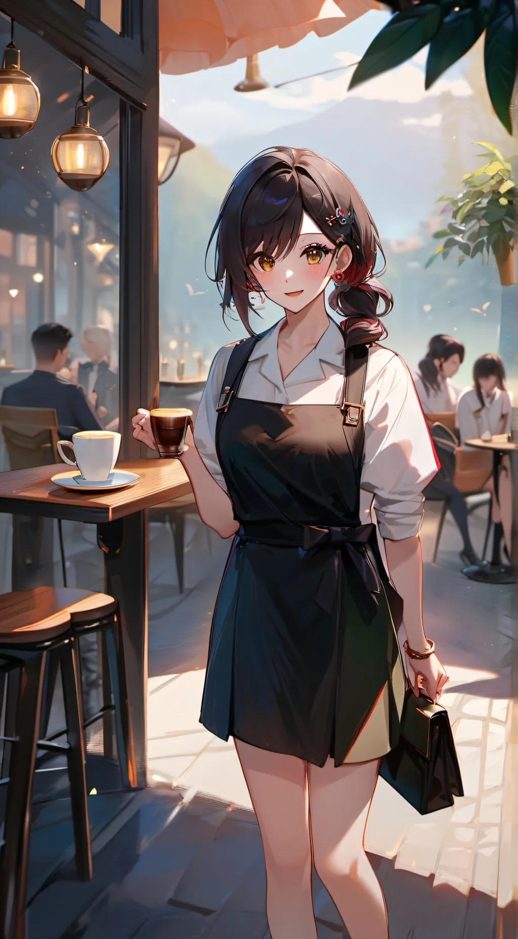 ai character: cafe customer background