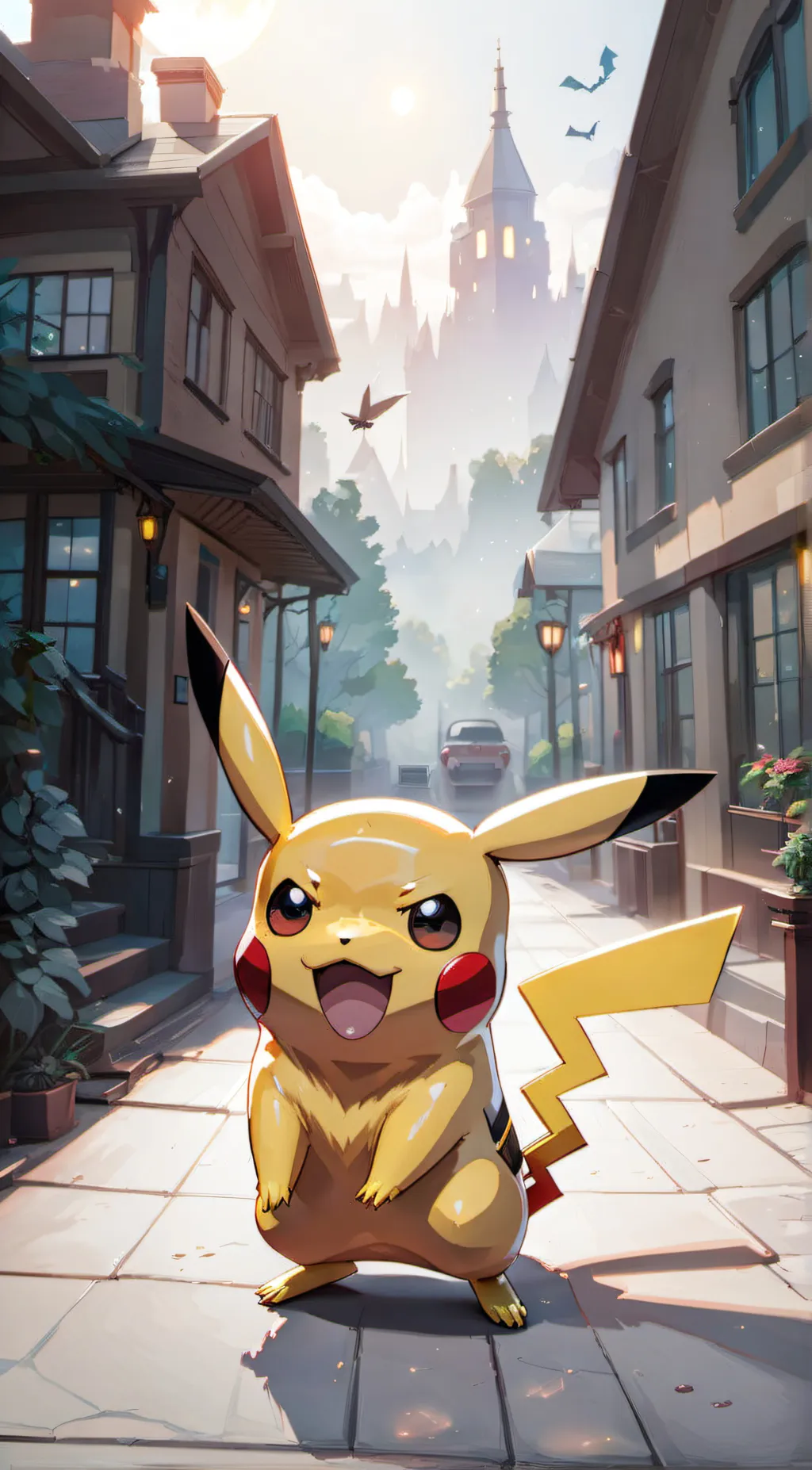 ai character: Pikachu  background