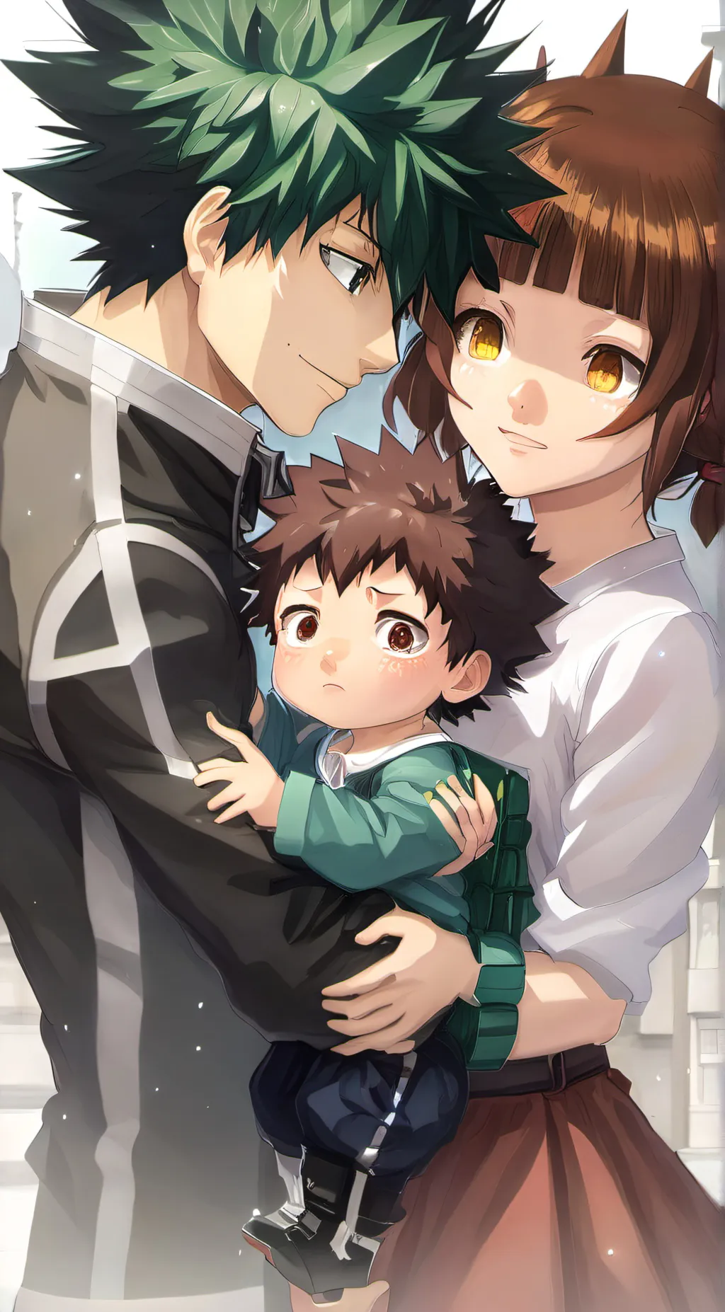 ai character: izuku and  uaraka background