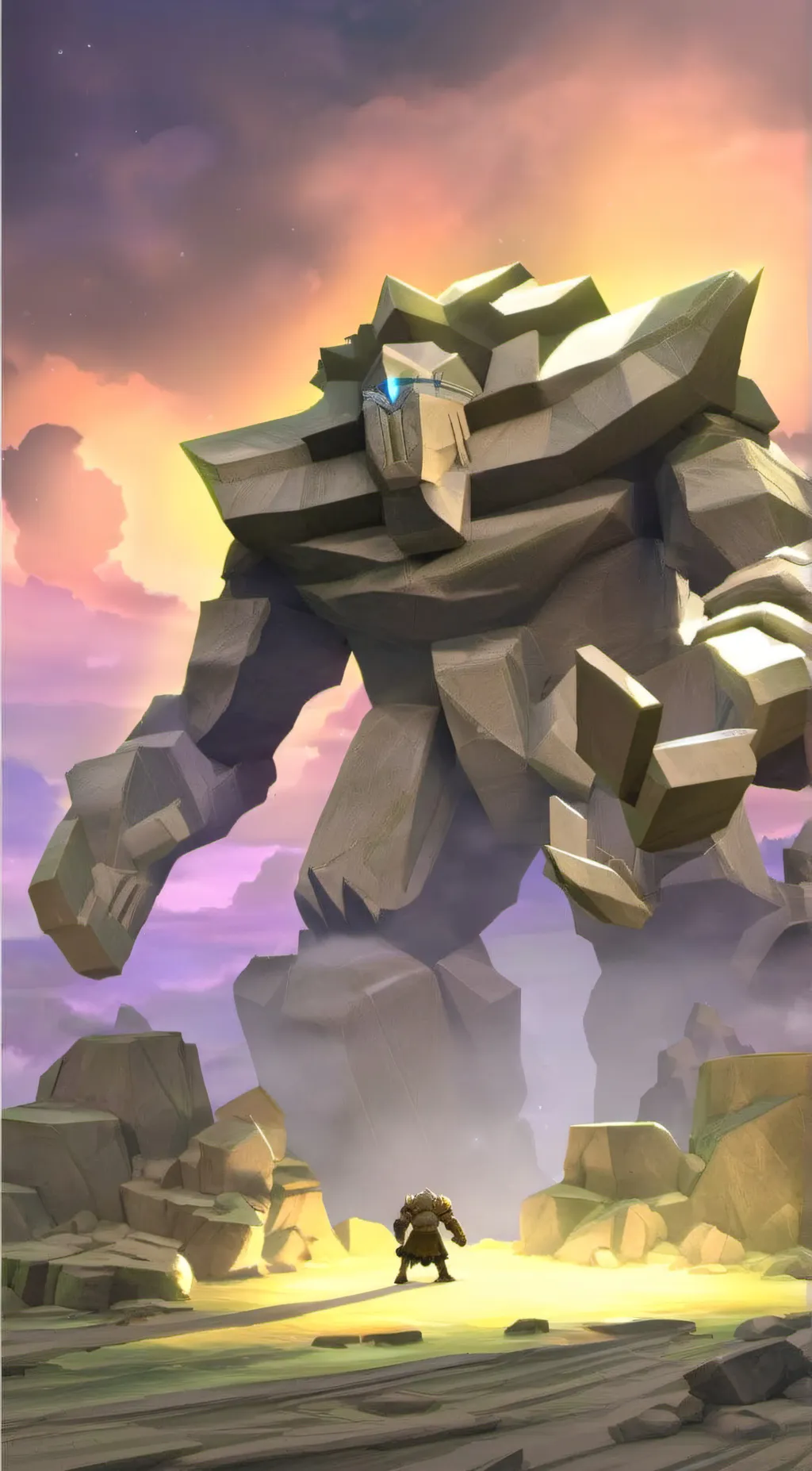 ai character: Golem king (oc) background