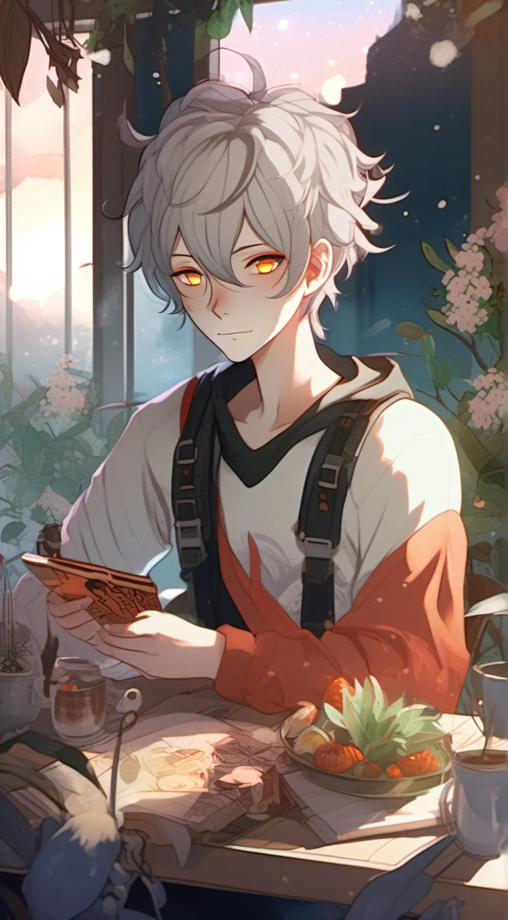 ai character: Leaf background