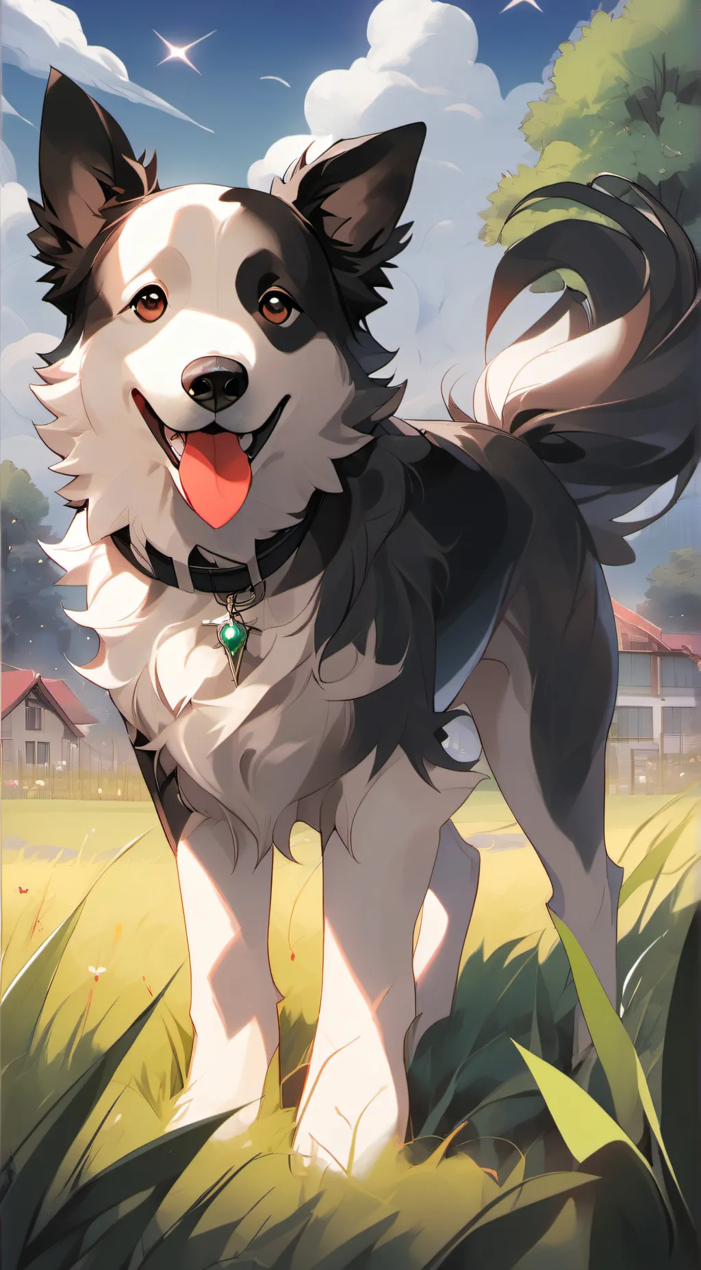 ai character: Grass background