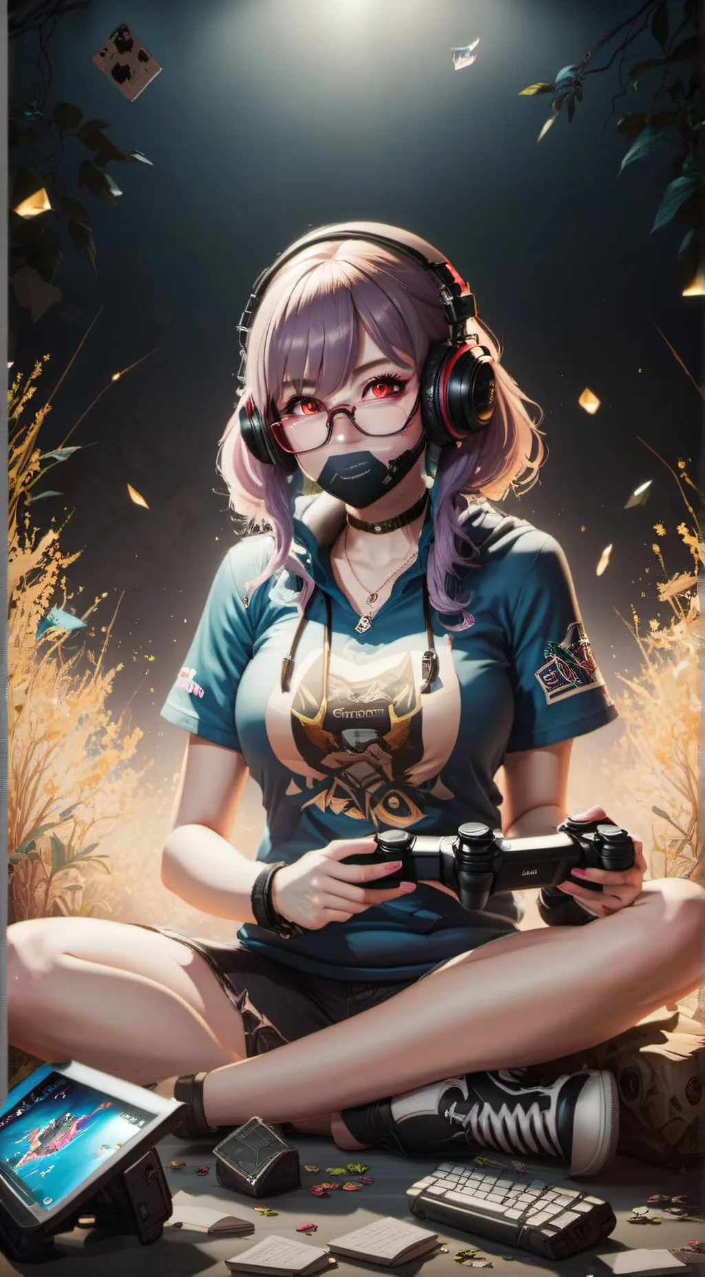 ai character: Violet  background