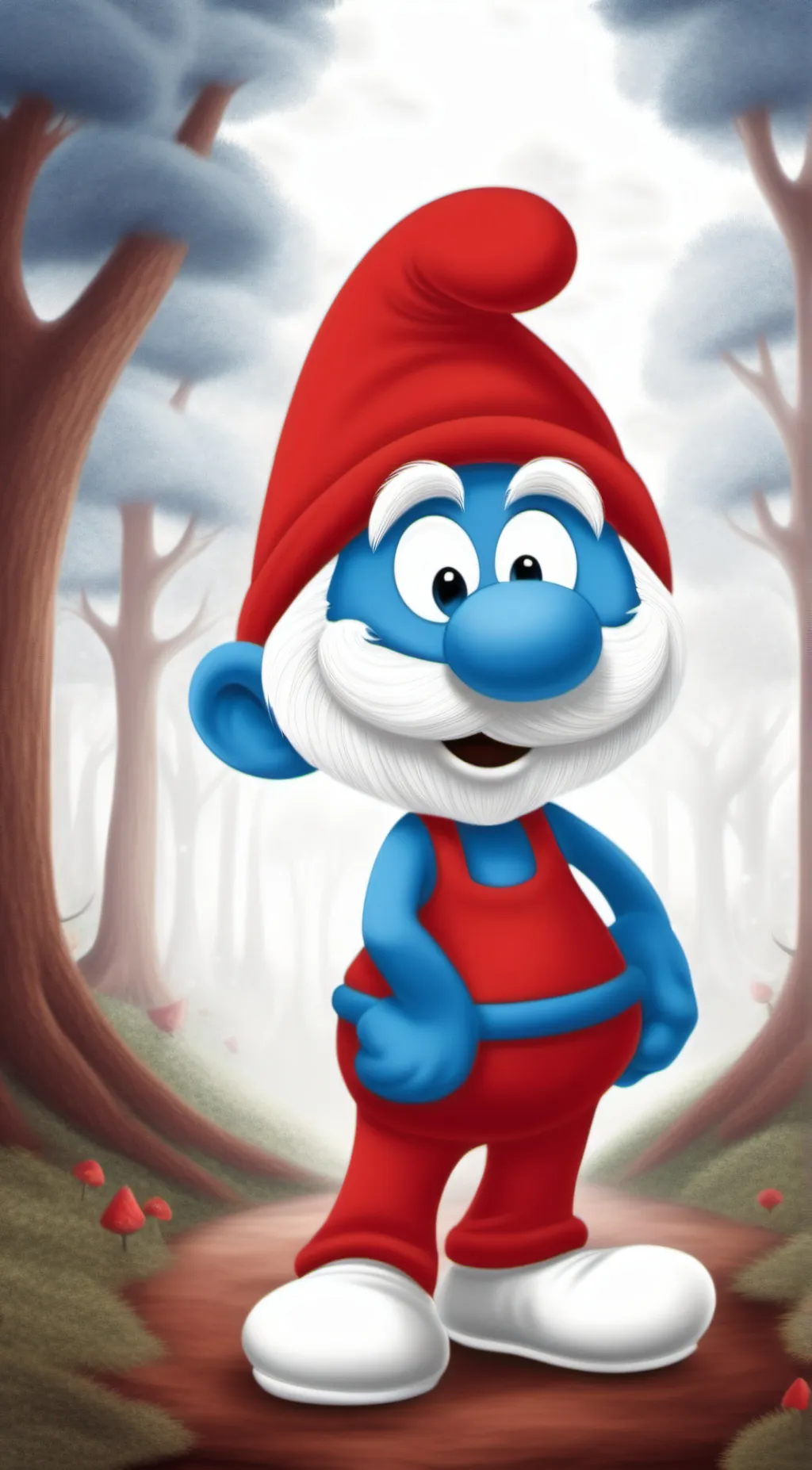 ai character: Papa Smurf background
