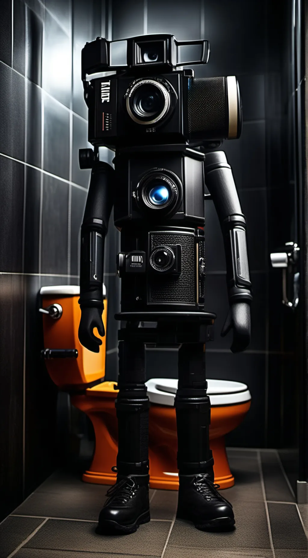 ai character: titan camera man background