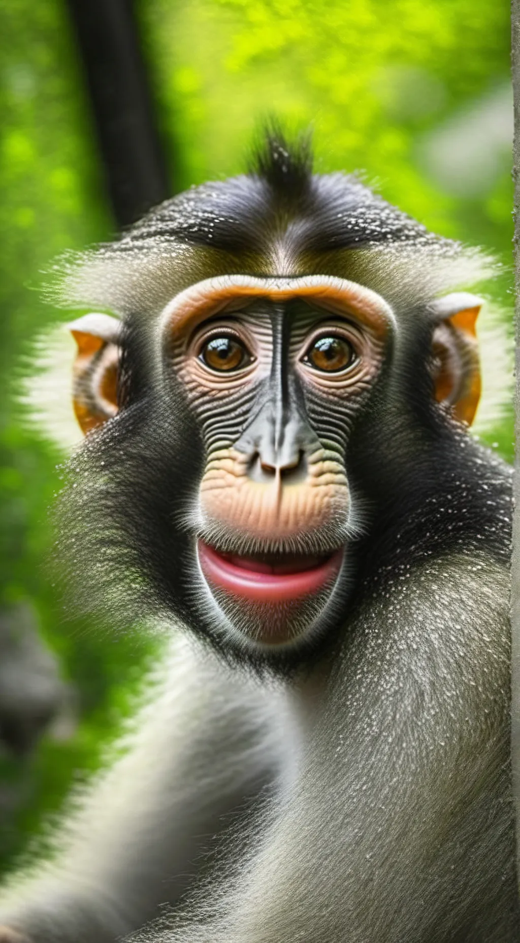 ai character: FUUNY MONKE background