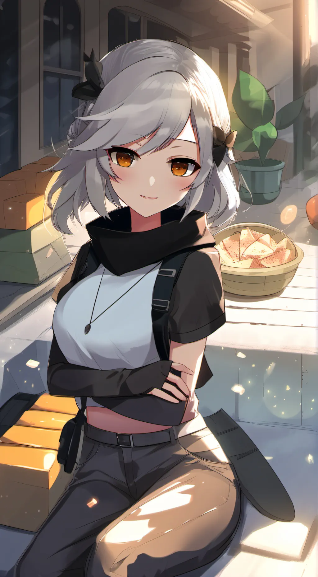 ai character: flowers  background