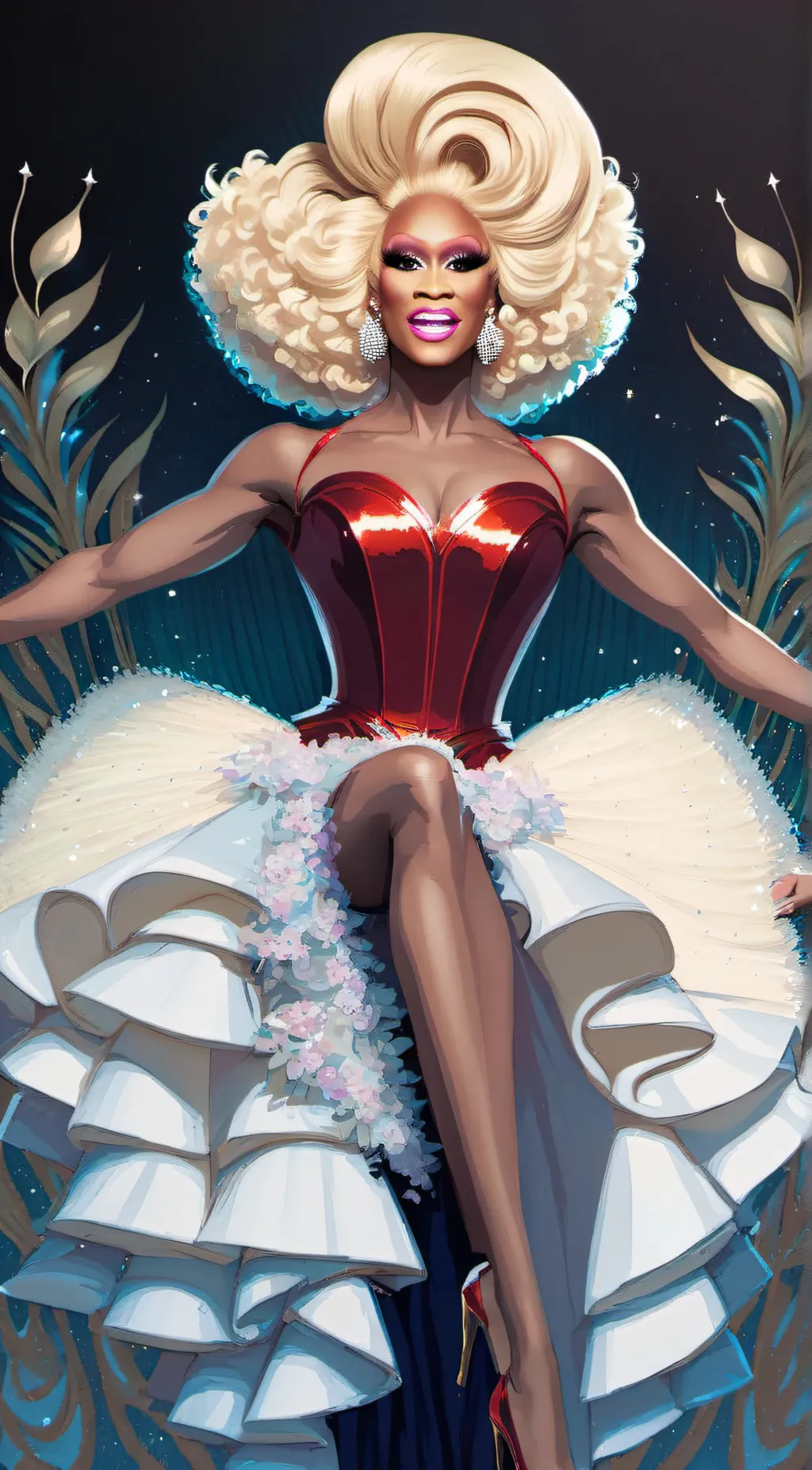 ai character: RuPaul  background