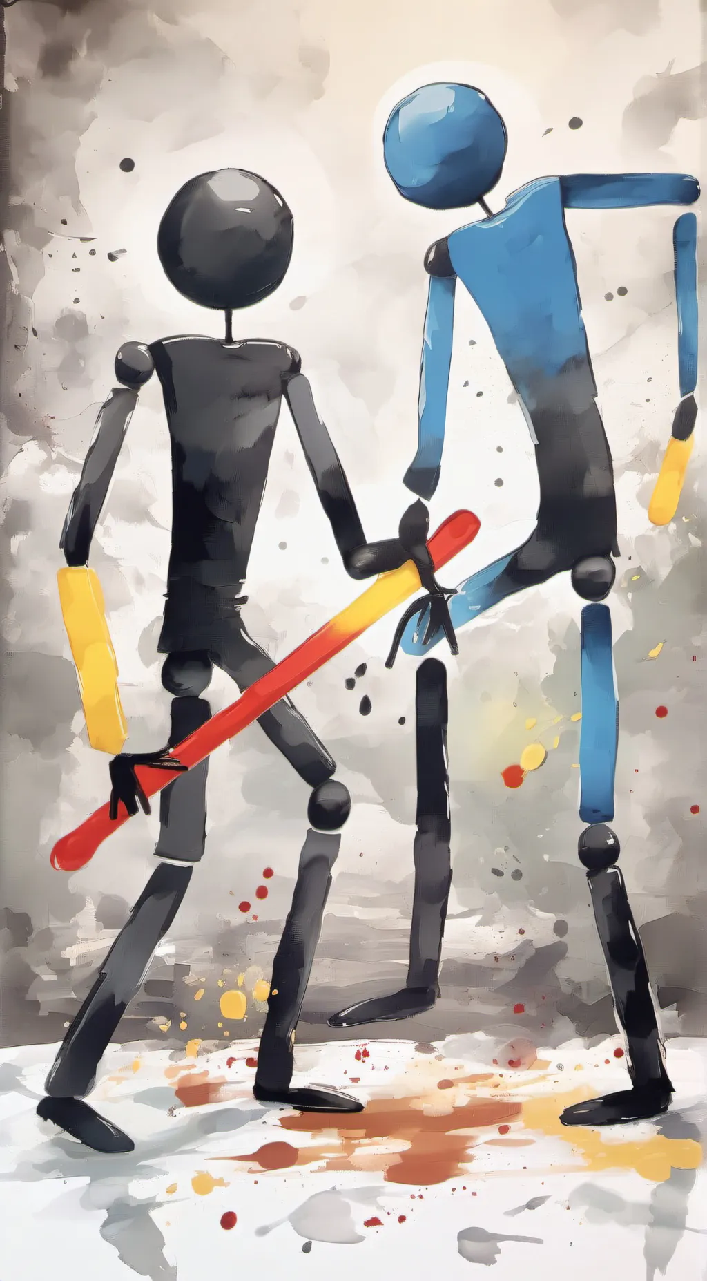 ai character: Black stick figure background