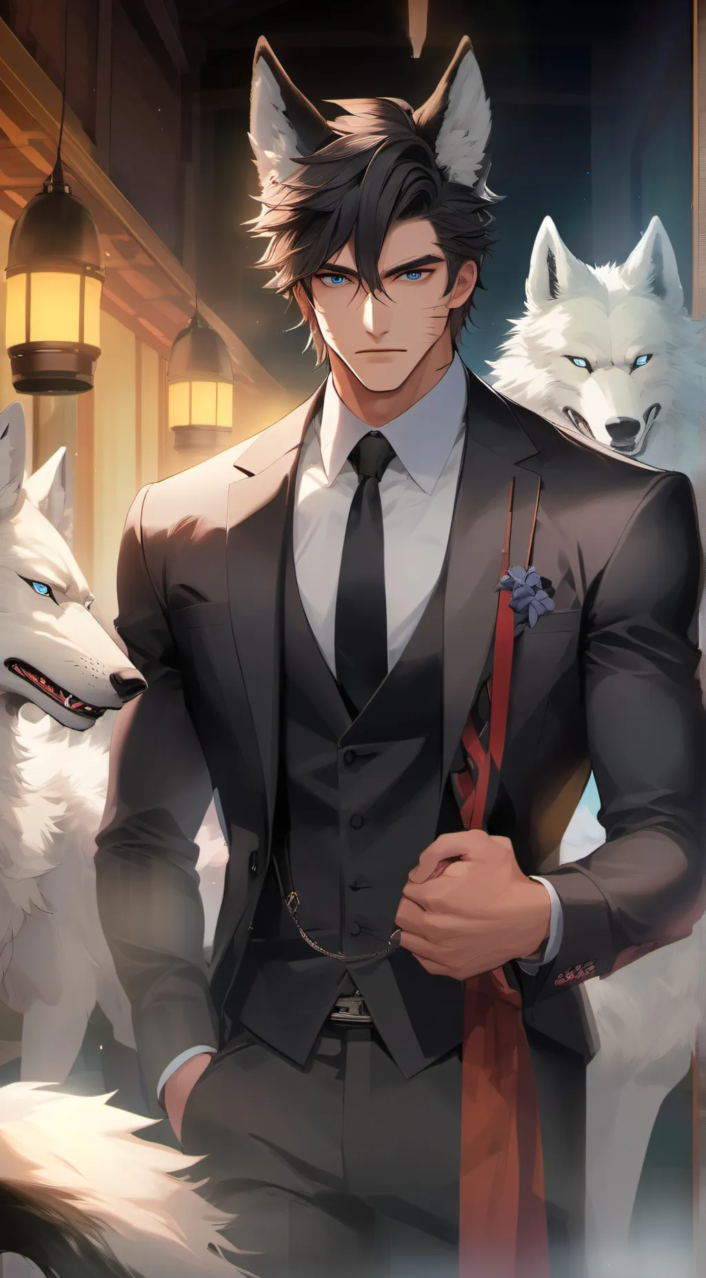 ai character: 狼 (Ōkami) background